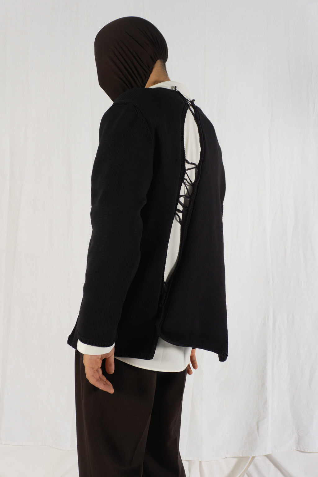 Comme des Garçons Homme Plus SS22 destroyed sweater – detail view | Recente Studio