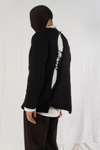 Comme des Garçons Homme Plus SS22 destroyed sweater – detail view | Recente Studio