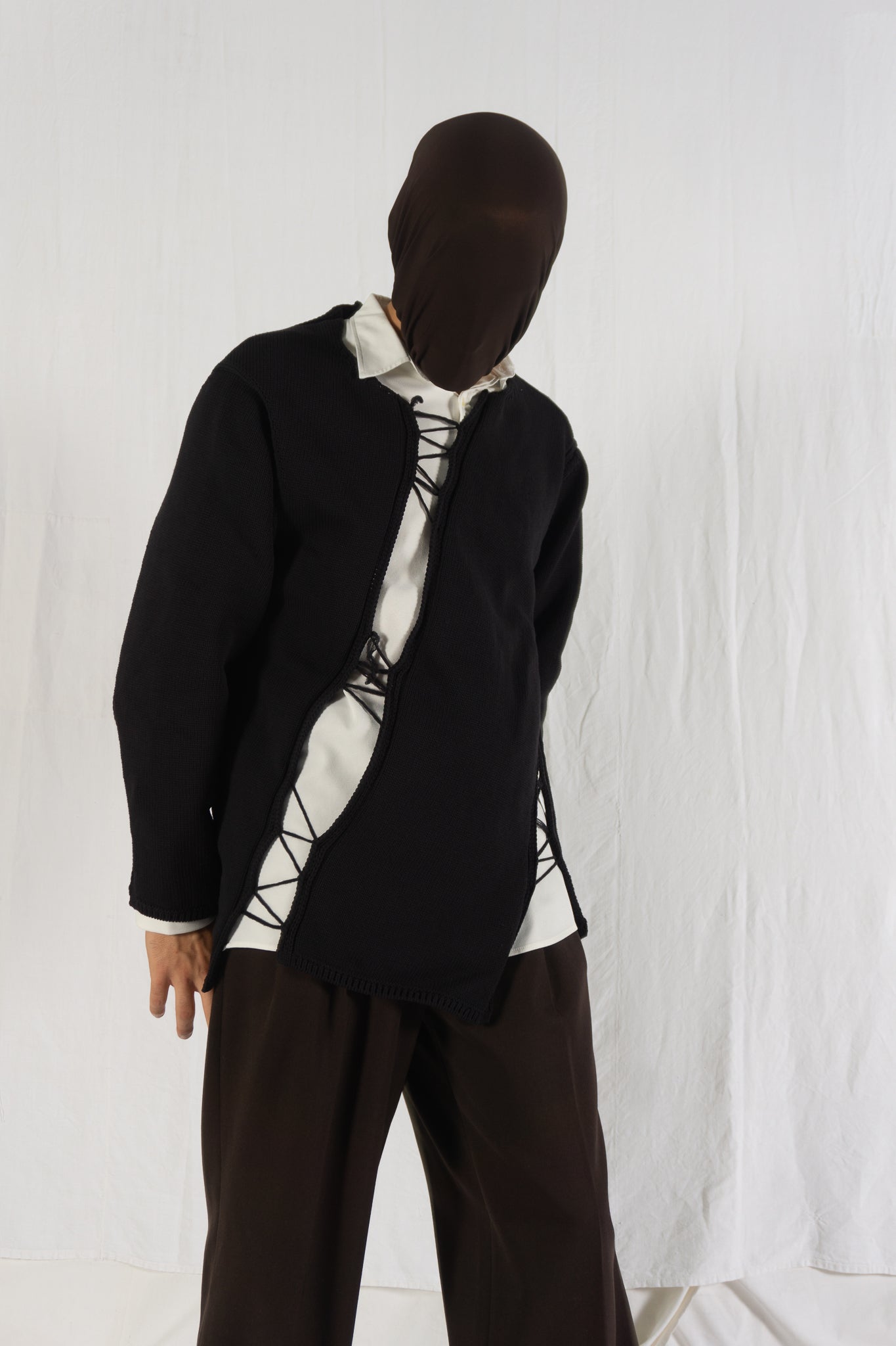 Comme des Garçons Homme Plus S/S 2022 destroyed sweater – front view | Recente Studio