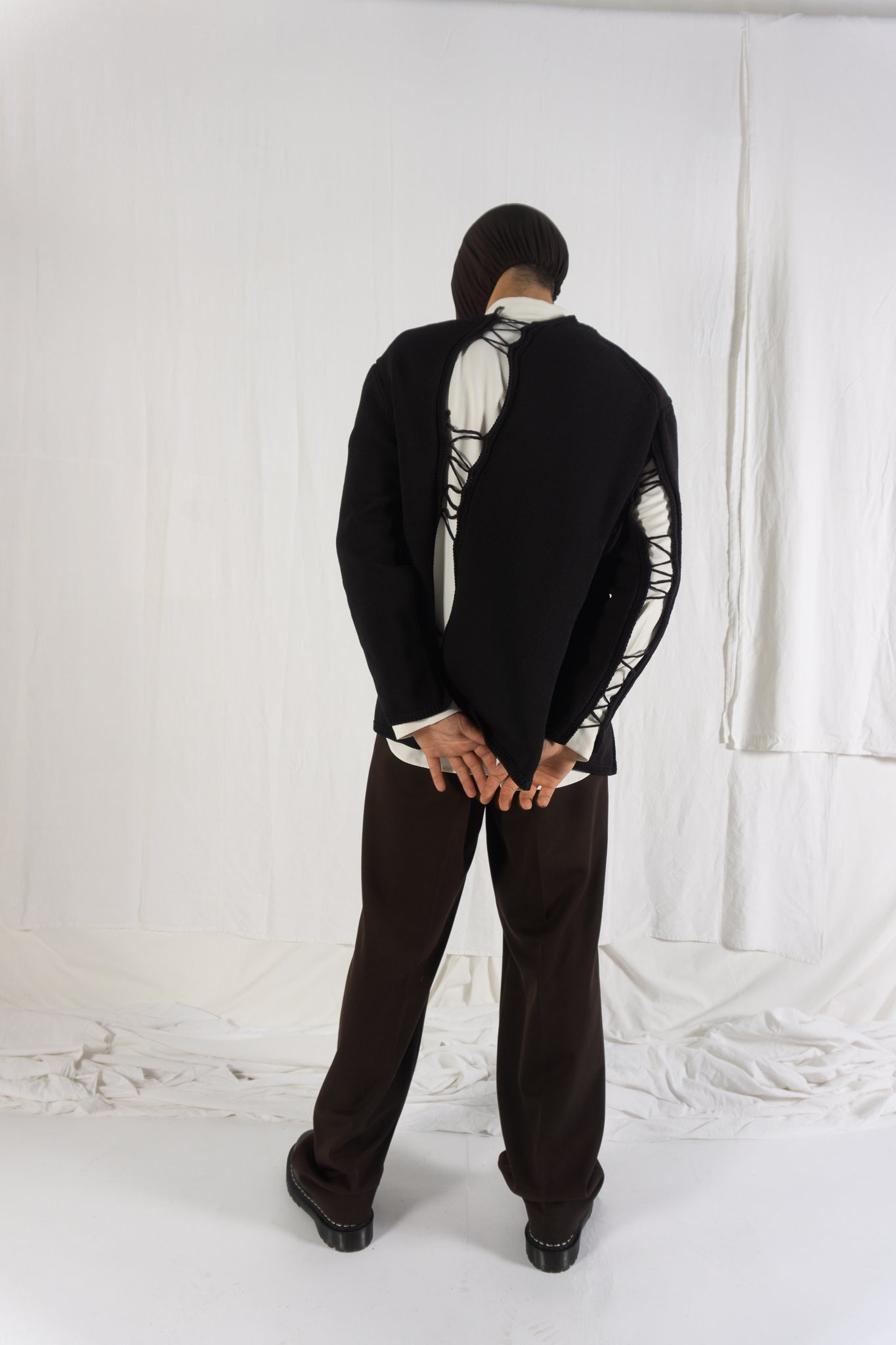 Comme des Garçons Homme Plus S/S 2022 destroyed sweater – full length | Recente Studio