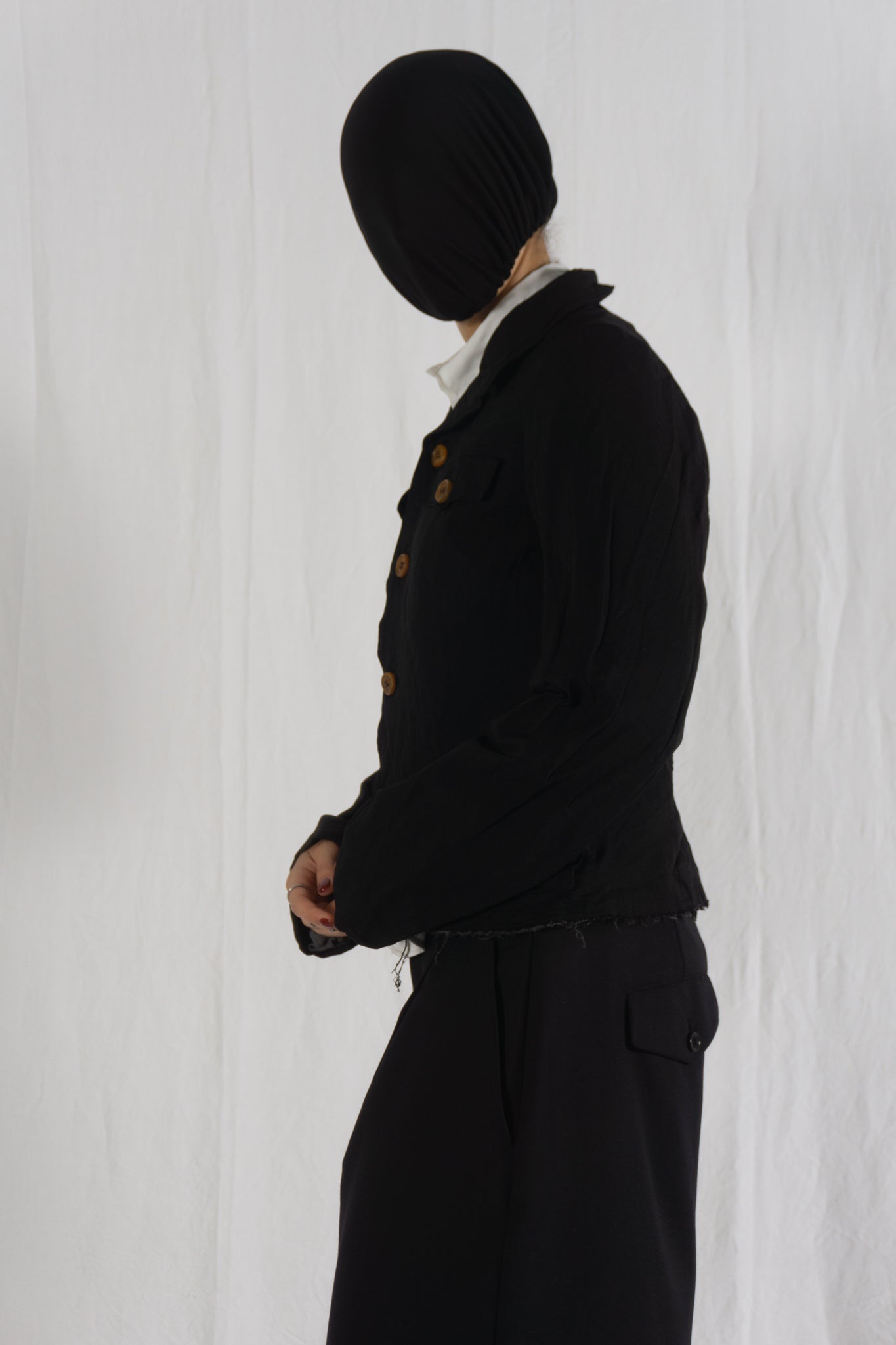 Comme des Garçons SS04 cut jacket – detail view | Recente Studio