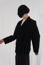 Comme des Garçons A/W 1990 striped velvet jacket – front view | Recente Studio