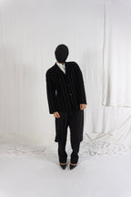 Comme des Garçons A/W 1990 striped velvet jacket – side view | Recente Studio