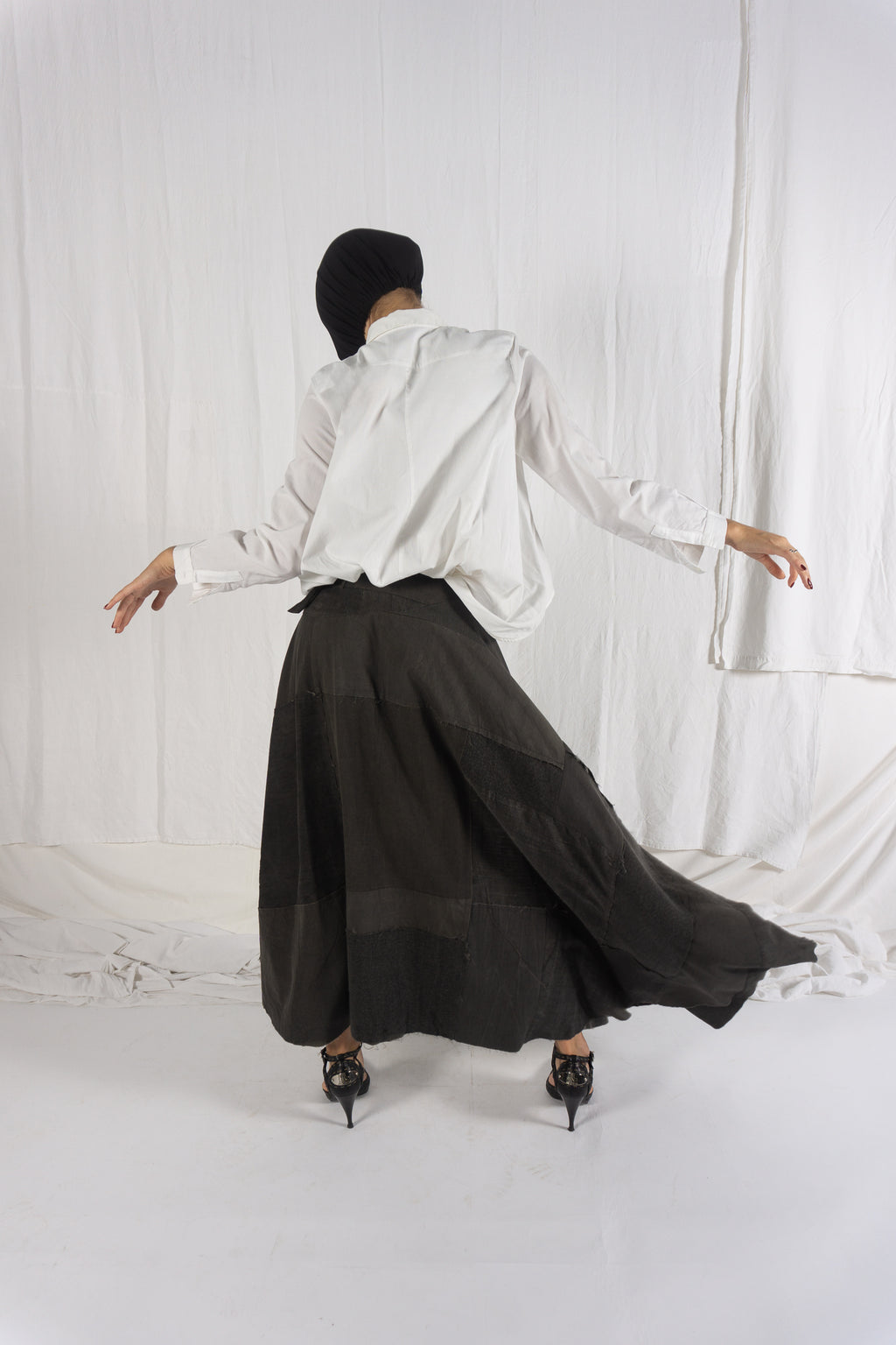 Junya Watanabe A/W 2002 patchwork skirt – fabric close-up | Recente Studio