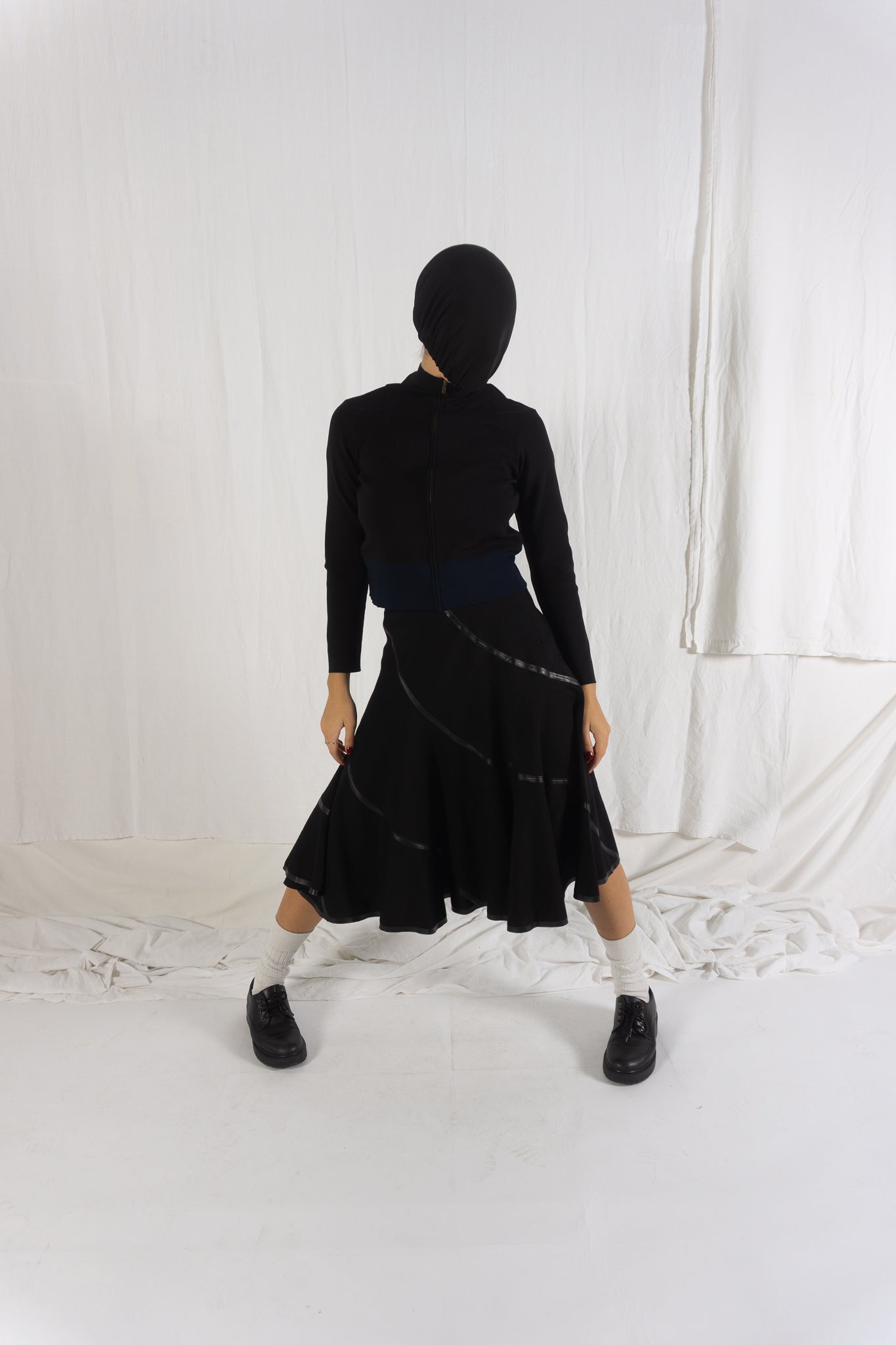 Junya Watanabe A/W 2005 skirt with black inserts – front view | Recente Studio