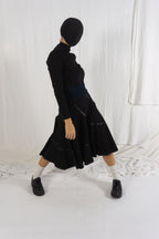 Junya Watanabe AW05 skirt with black inserts – close-up | Recente Studio