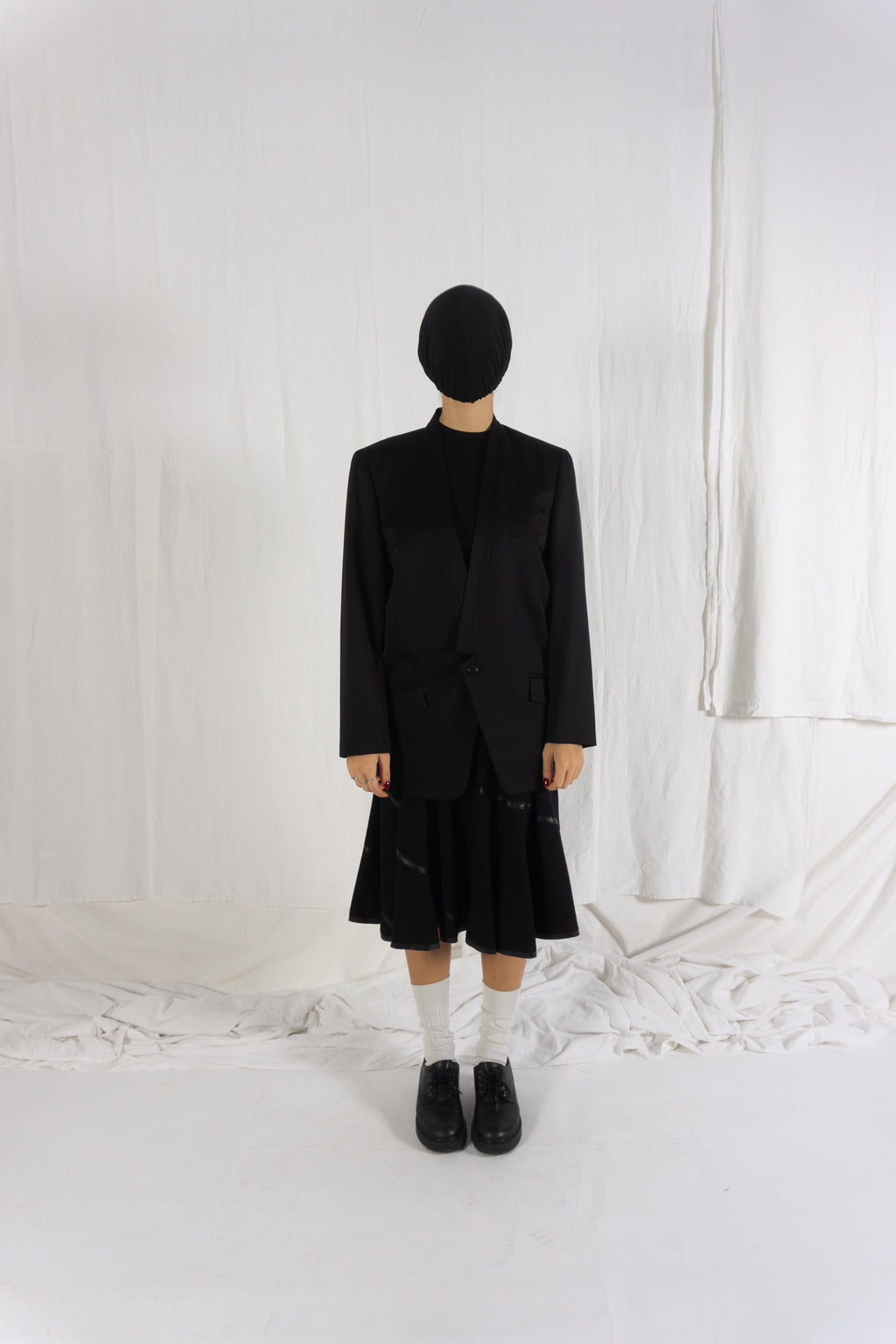Issey Miyake A/W 2002 shawl lapel jacket – front view | Recente Studio
