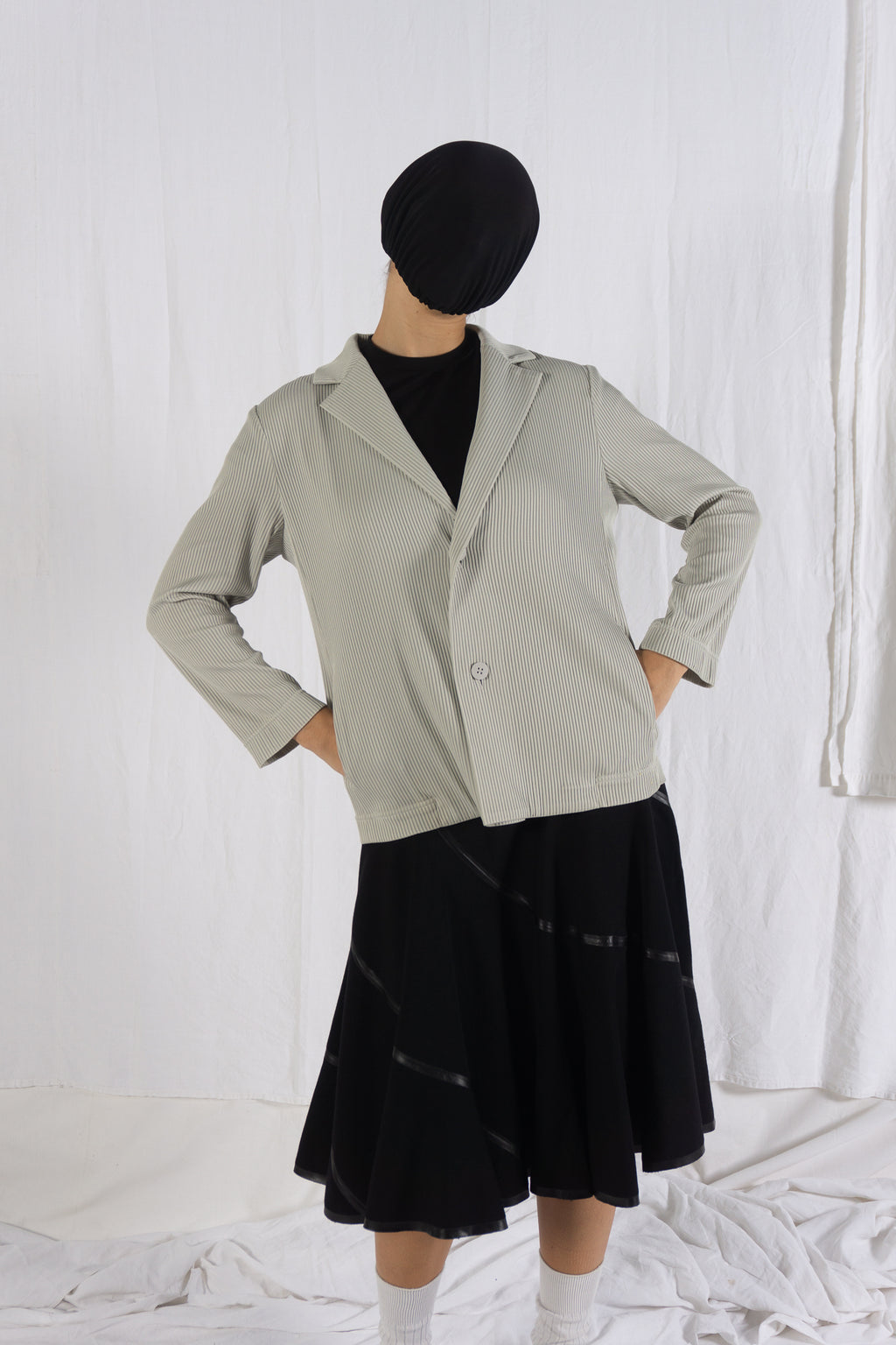 Issey Miyake A/W 2016 plissé jacket – front view | Recente Studio