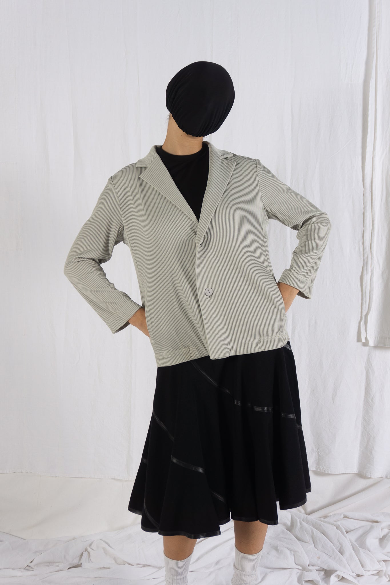 Issey Miyake A/W 2016 plissé jacket – front view | Recente Studio