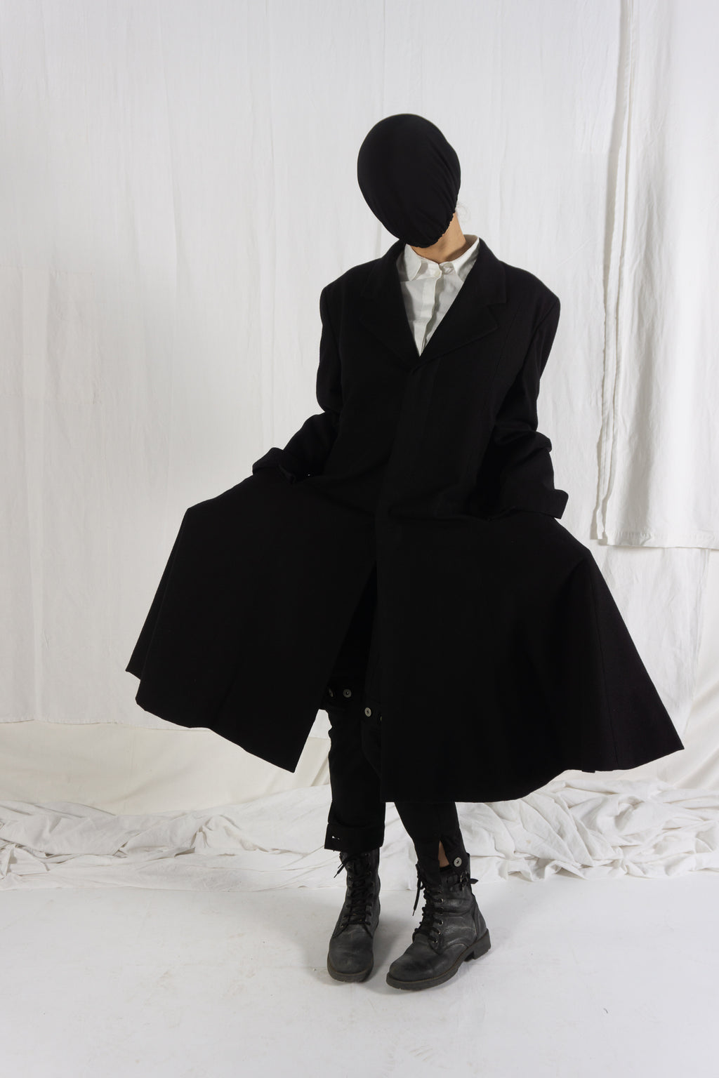Comme des Garçons A/W 1988 long coat – side view | Recente Studio