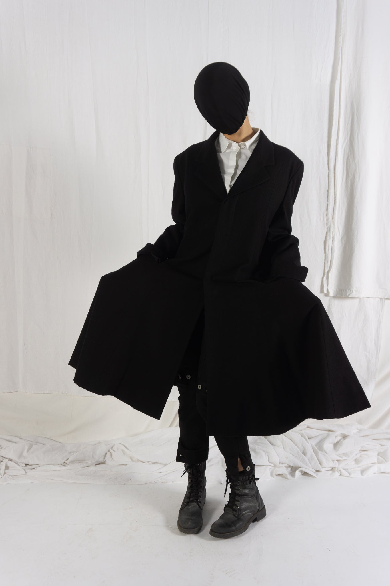 Comme des Garçons A/W 1988 long coat – side view | Recente Studio