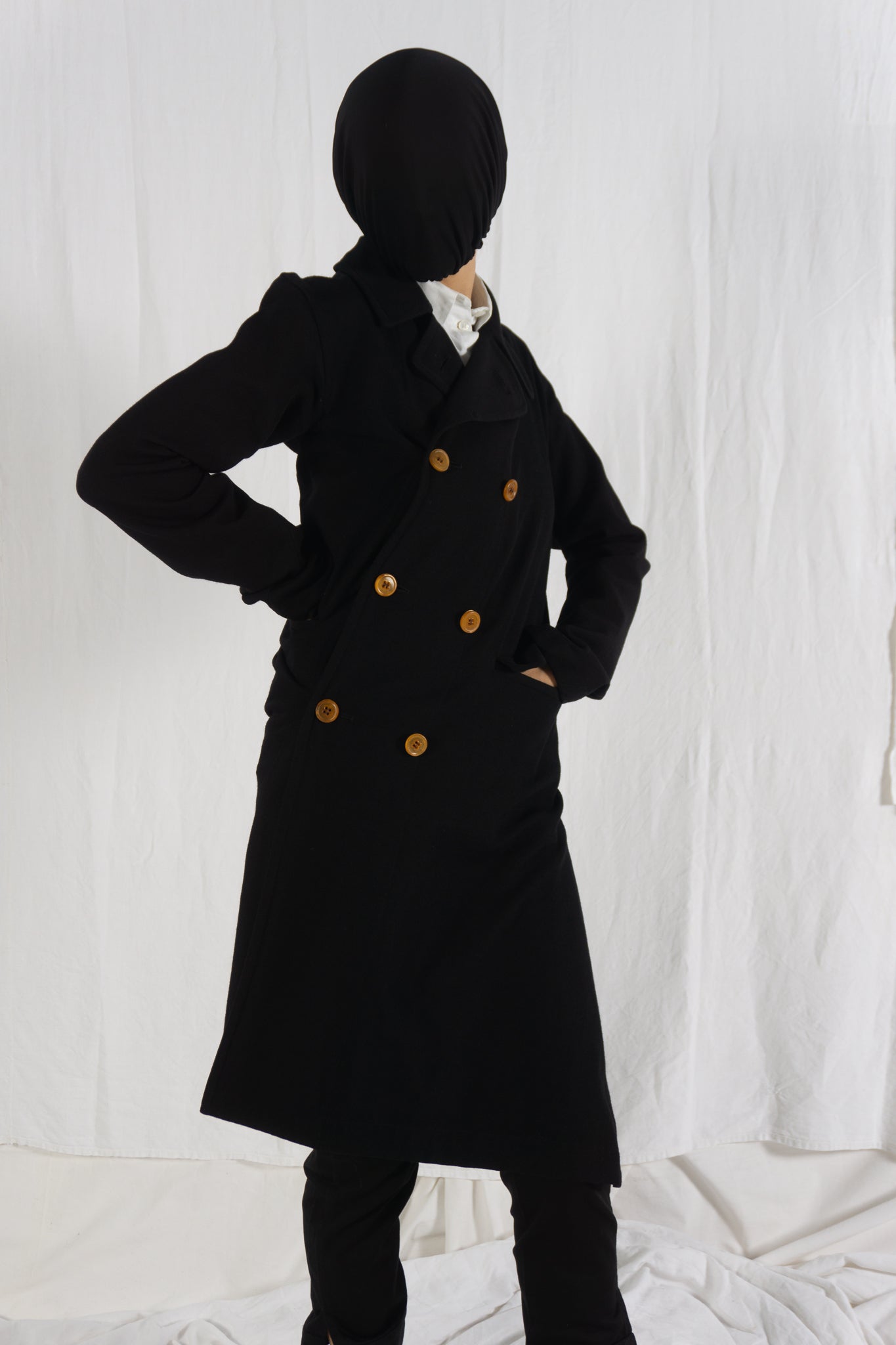 Comme des Garçons A/W 2002 asymmetric coat – front view | Recente Studio
