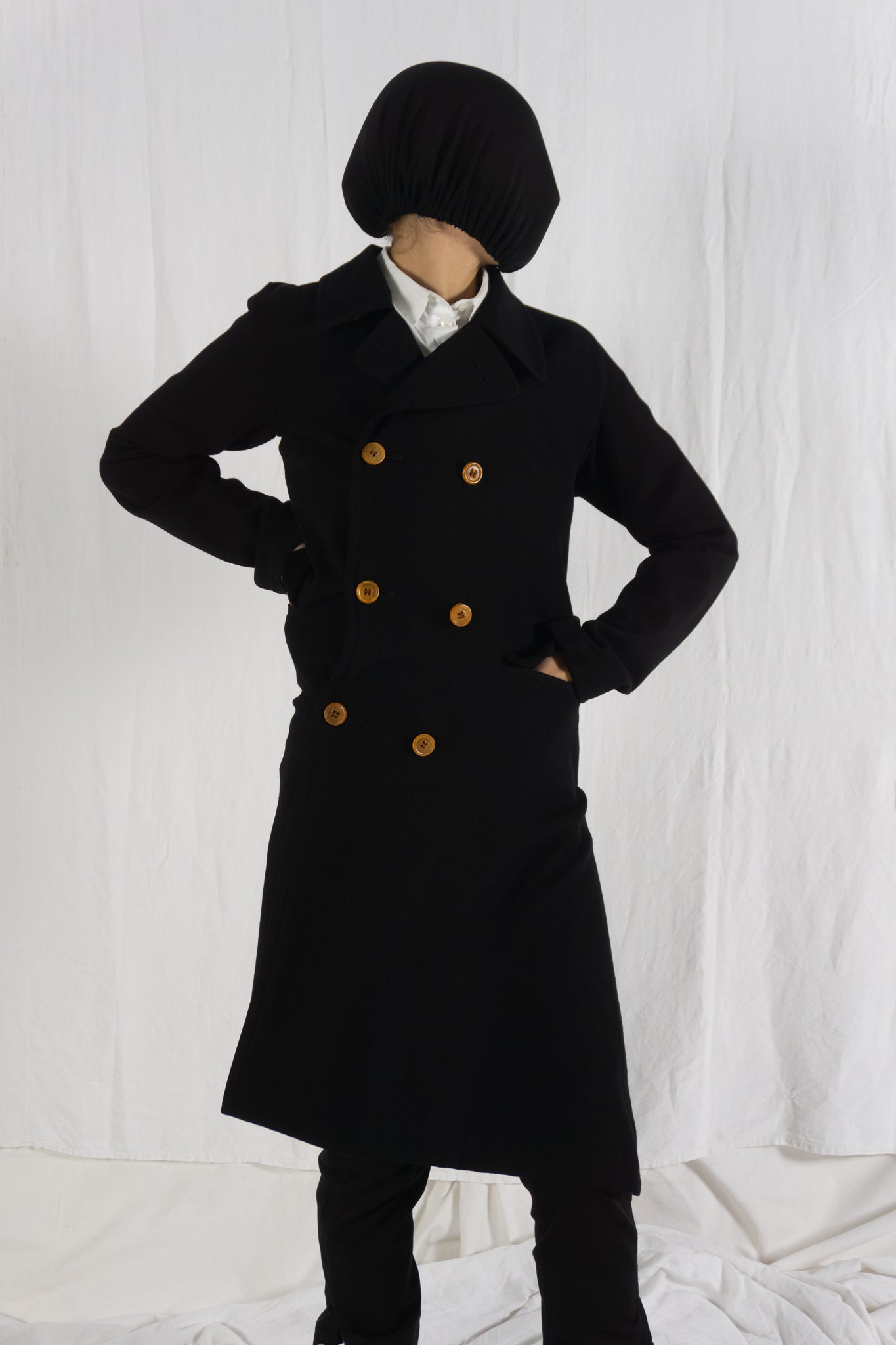 Comme des Garçons A/W 2002 asymmetric coat – side view | Recente Studio