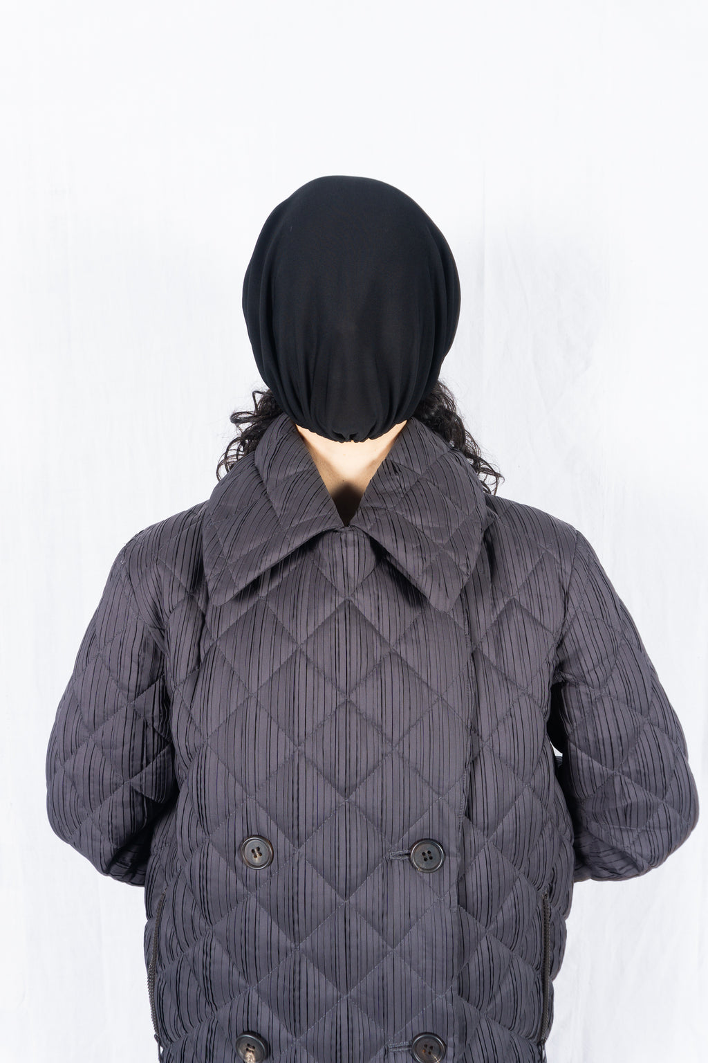 Issey Miyake White Label A/W 2013 down jacket – collar detail | Recente Studio