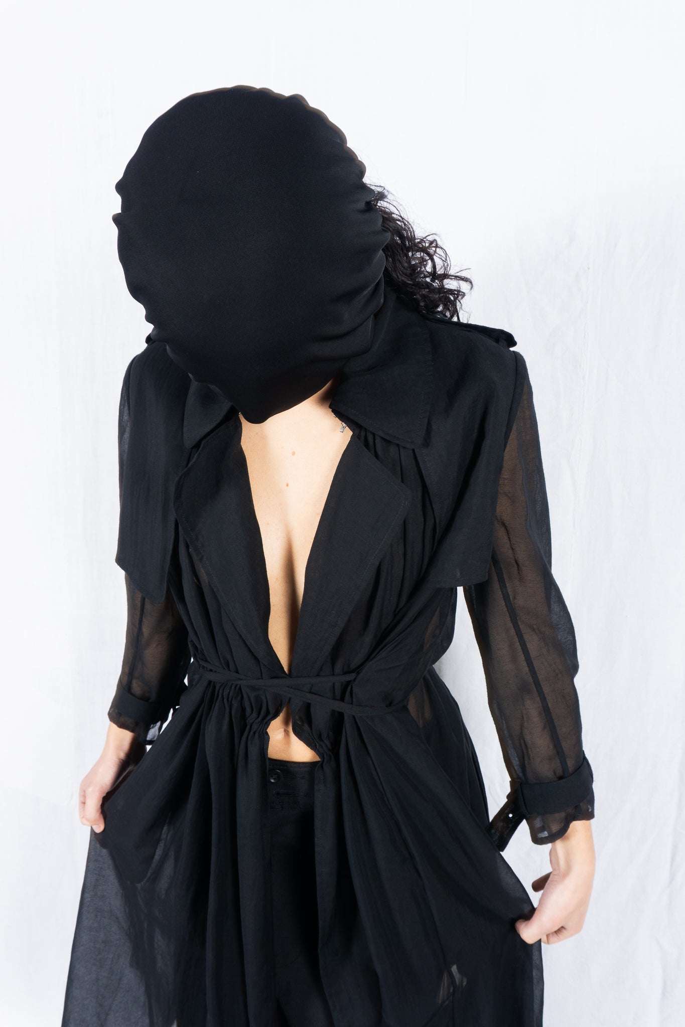 Mihara Yasuhiro 2000s transparent trench coat – back view | Recente Studio