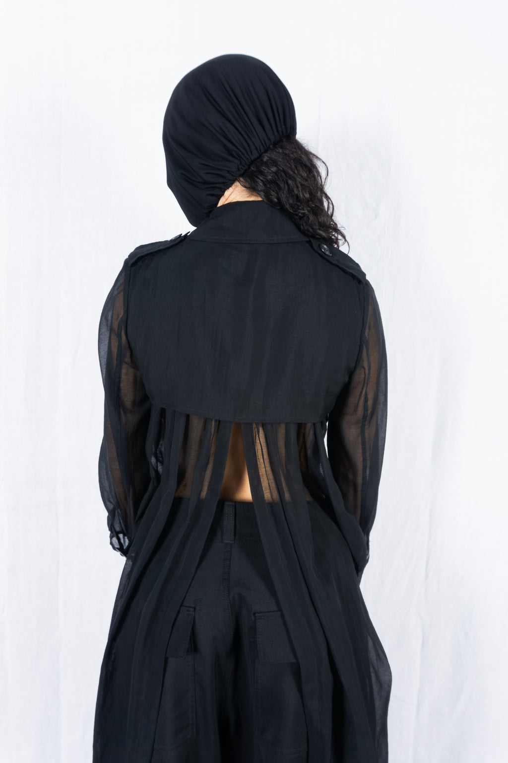 Mihara Yasuhiro 2000s transparent trench coat – open front | Recente Studio
