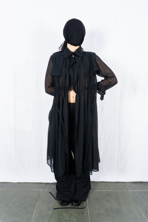 Mihara Yasuhiro 2000s transparent trench coat – front view | Recente Studio
