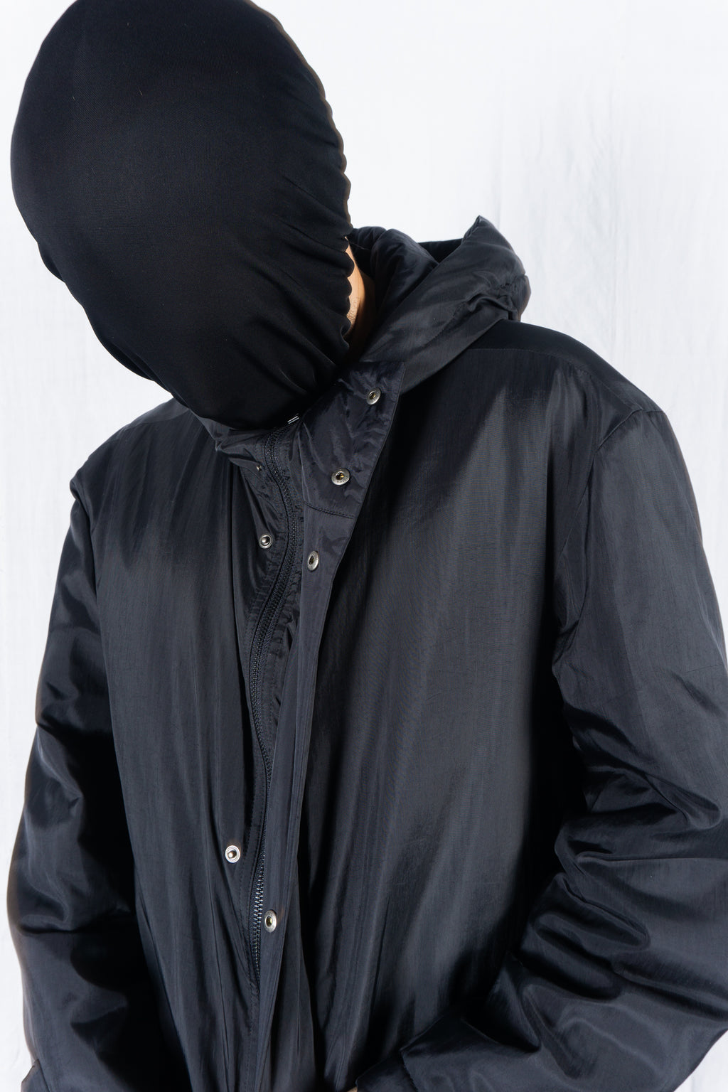 Issey Miyake Men A/W 1999 padded parachute coat – collar detail | Recente Studio