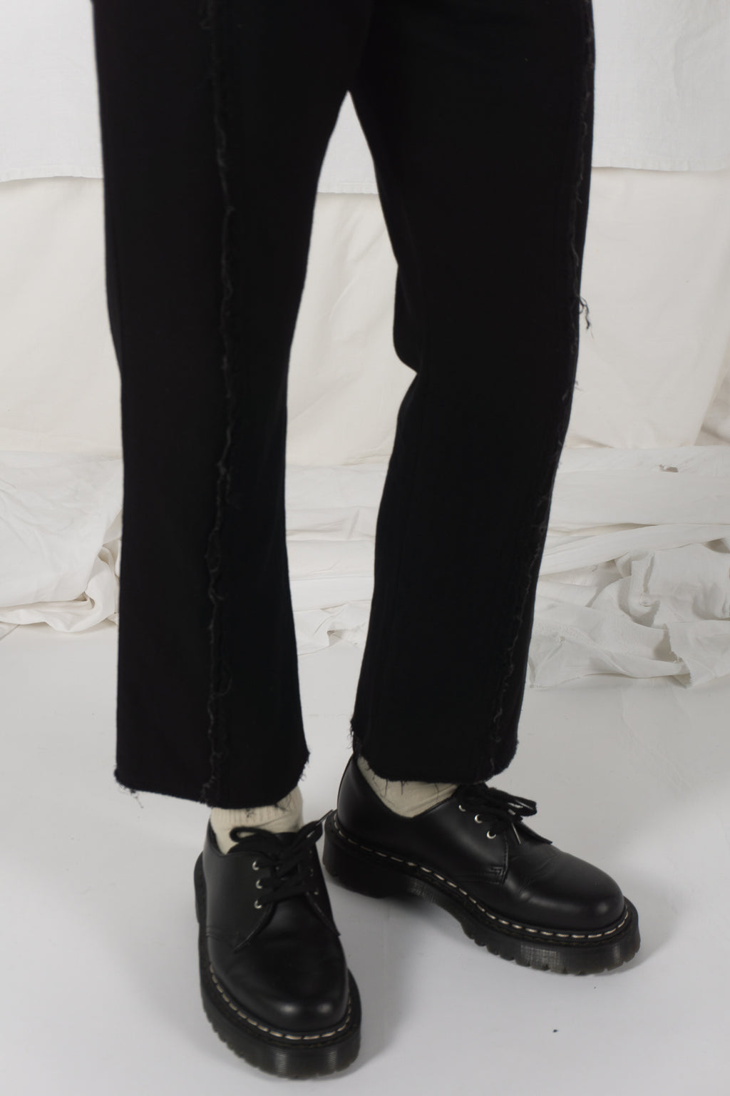Comme des Garçons Homme Plus A/W 2002 wool strip pants – strip detail | Recente Studio