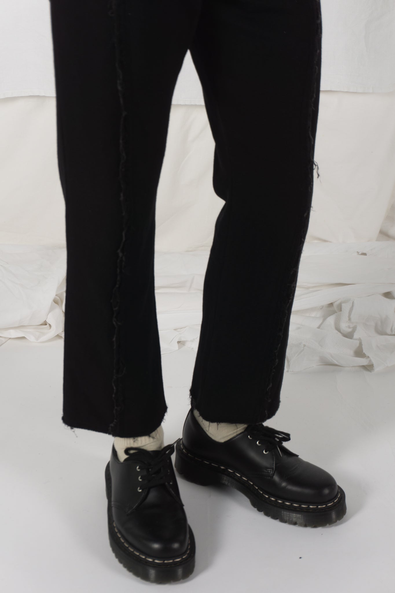 Comme des Garçons Homme Plus A/W 2002 wool strip pants – strip detail | Recente Studio