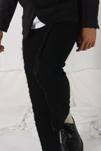 Comme des Garçons Homme Plus A/W 2002 wool strip pants – side view | Recente Studio