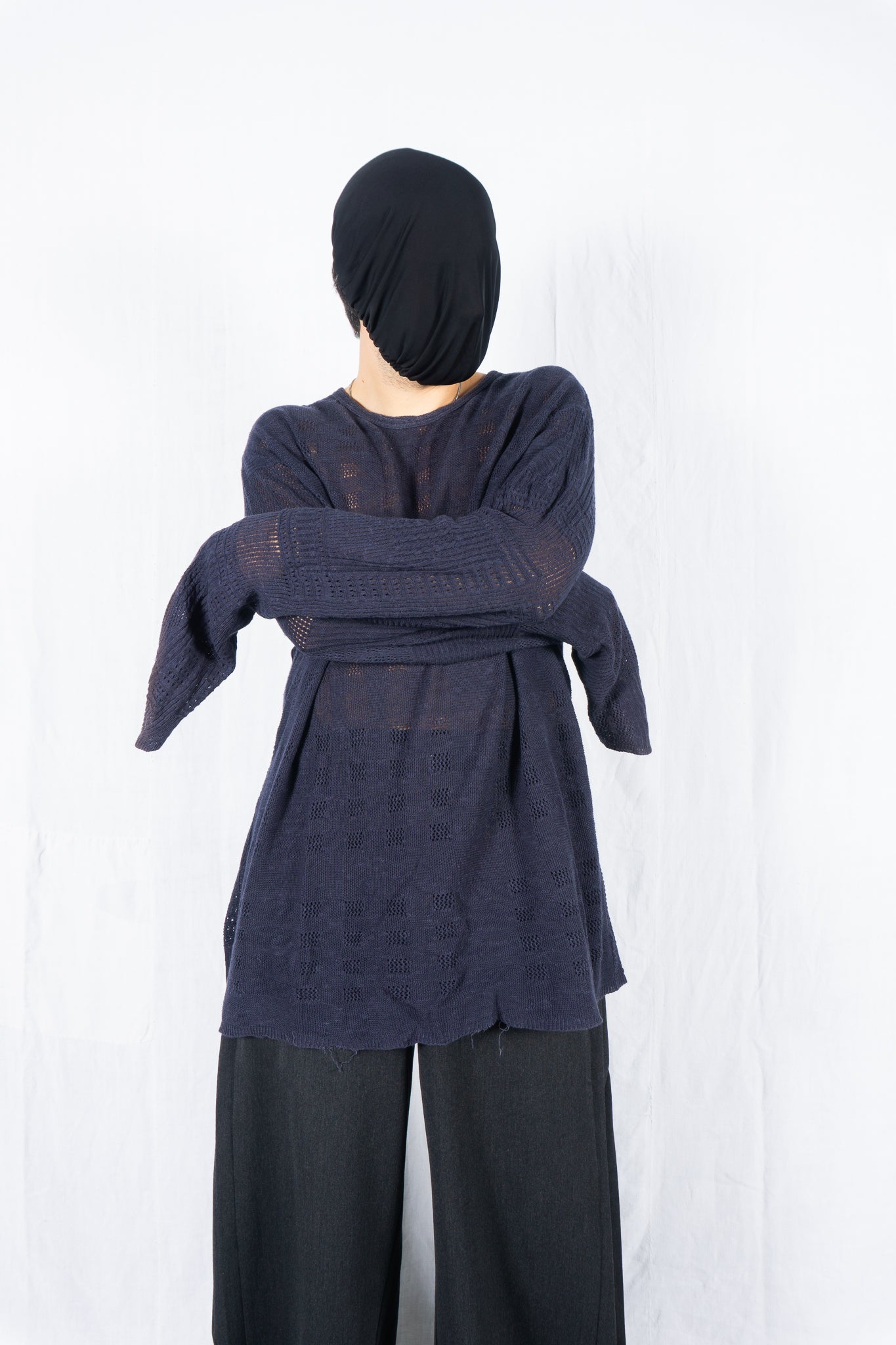Yohji Yamamoto Pour Homme 1990s distressed jumper – back view | Recente Studio
