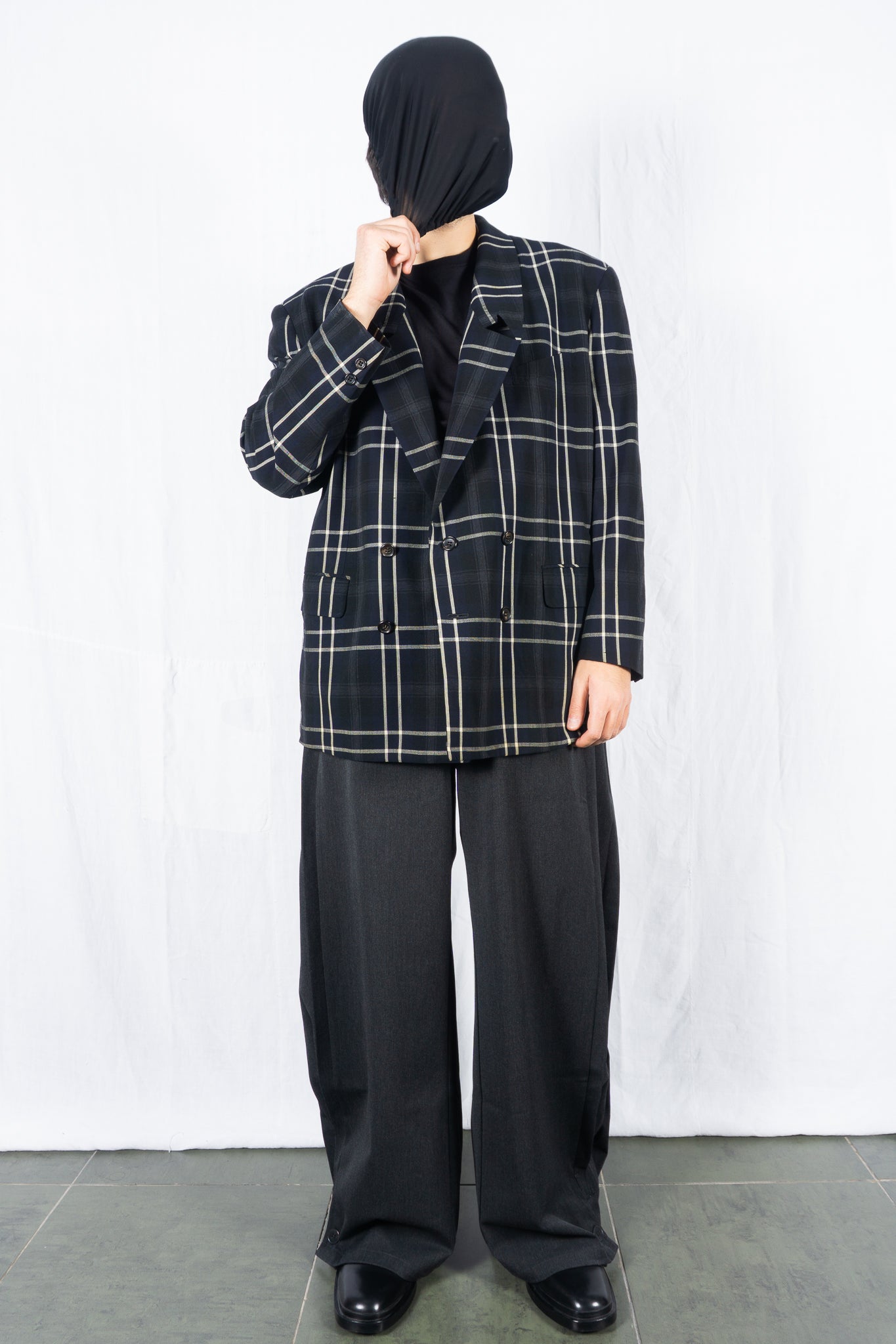 Comme des Garçons Homme Plus S/S 1988 checkered jacket – side view | Recente Studio