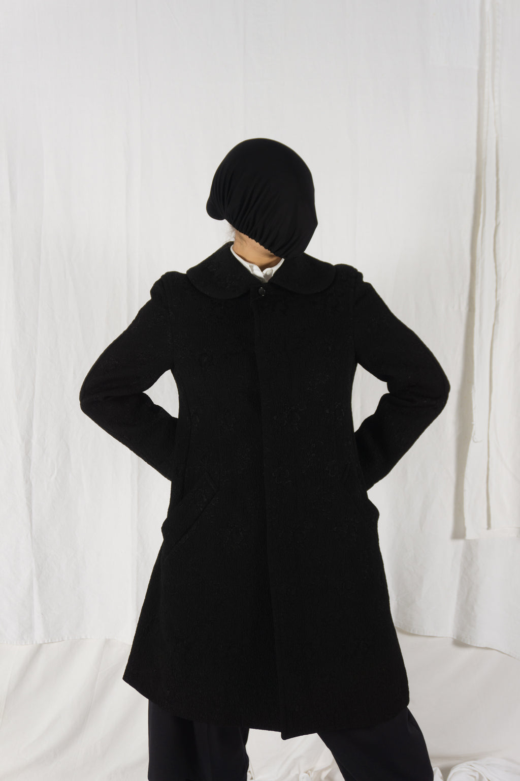 Comme des Garçons A/W 2008 embossed flowers coat – full length | Recente Studio
