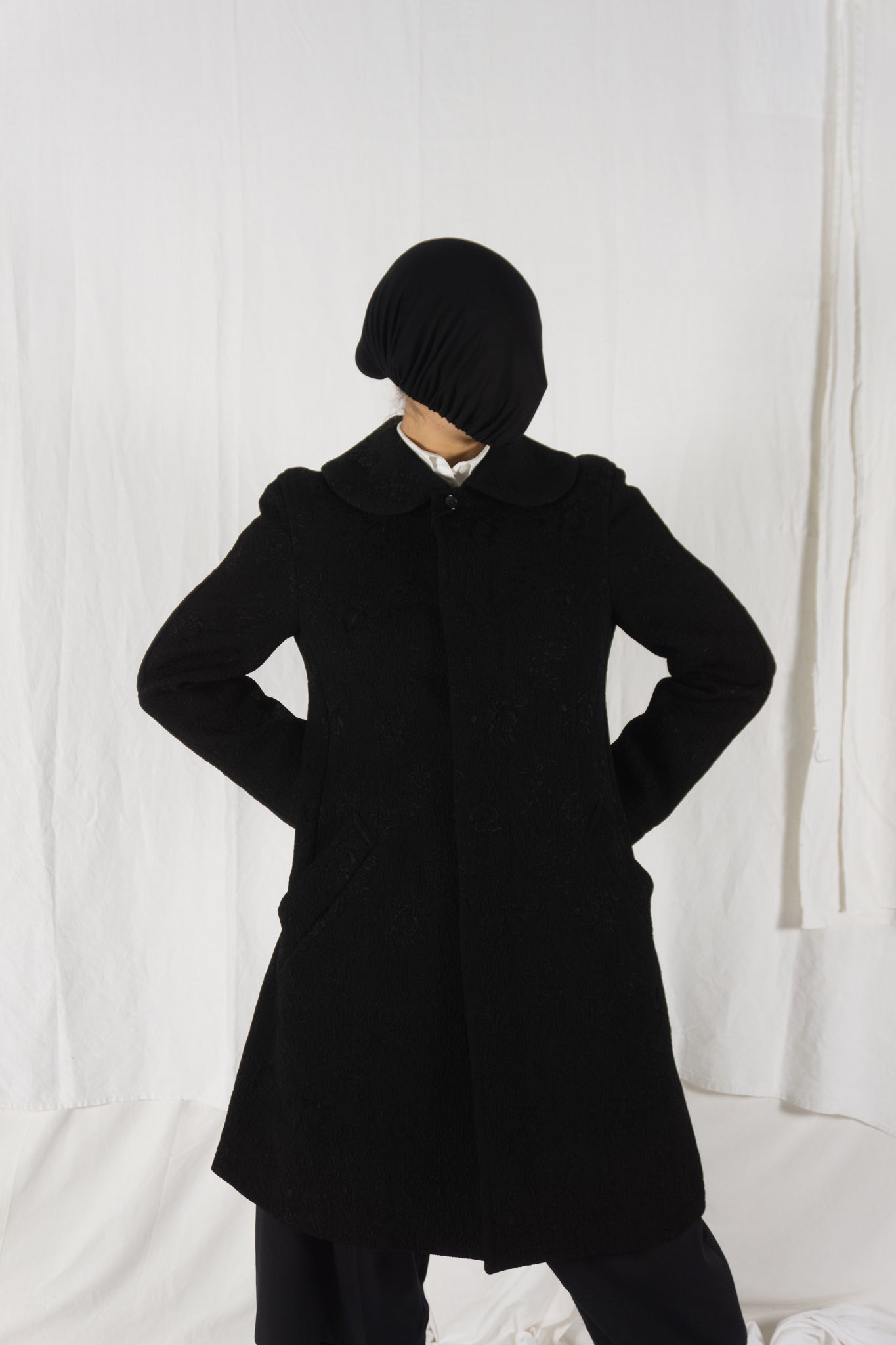 Comme des Garçons A/W 2008 embossed flowers coat – full length | Recente Studio