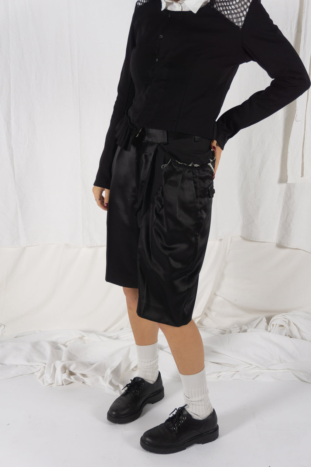 Comme des Garçons S/S 2007 asymmetric shorts – side view | Recente Studio