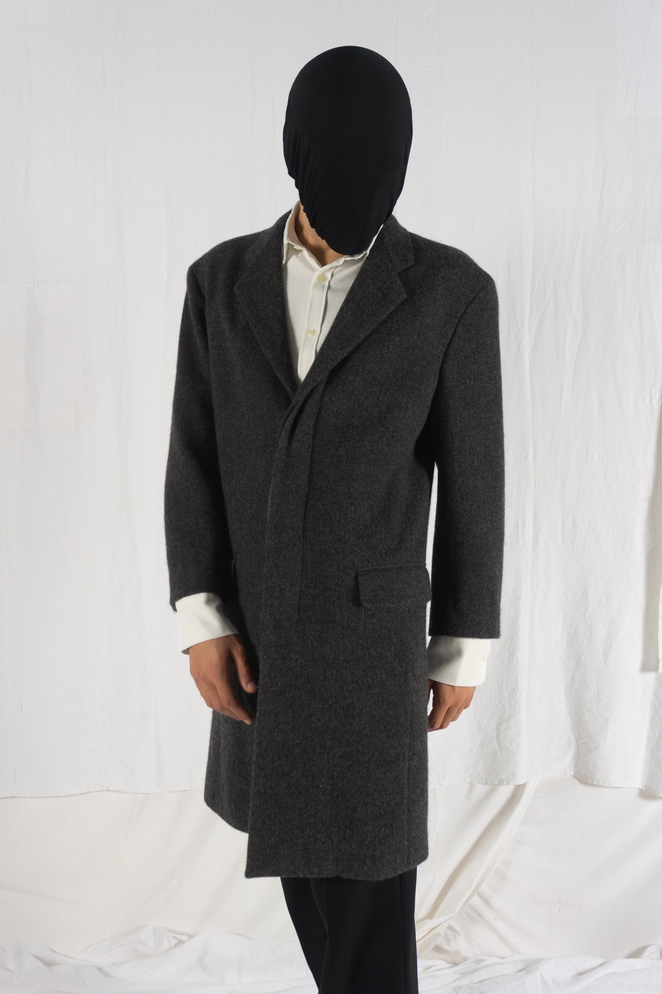 Issey Miyake Men A/W 2021 boiled wool coat – front view | Recente Studio