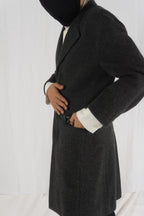 Issey Miyake Men A/W 2021 boiled wool coat – side view | Recente Studio