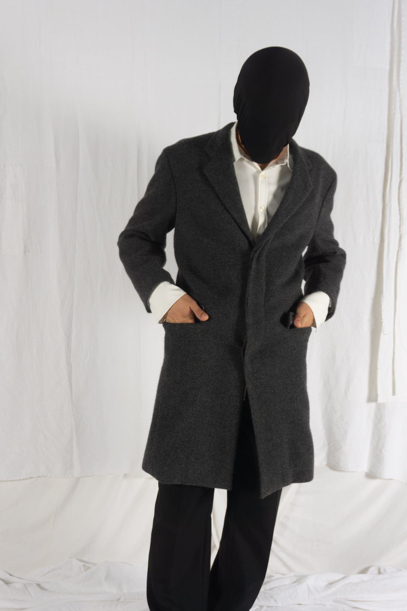 Issey Miyake Men AW21 boiled wool coat – back view | Recente Studio