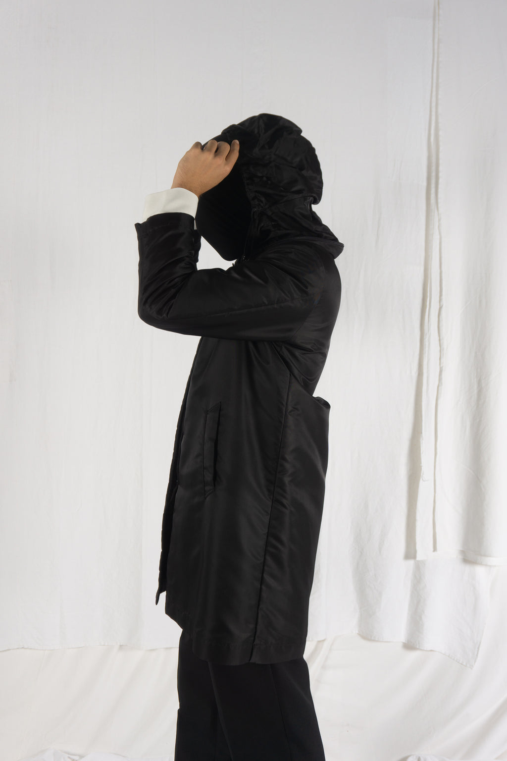 Issey Miyake AW12 double layer parka coat – detail view | Recente Studio