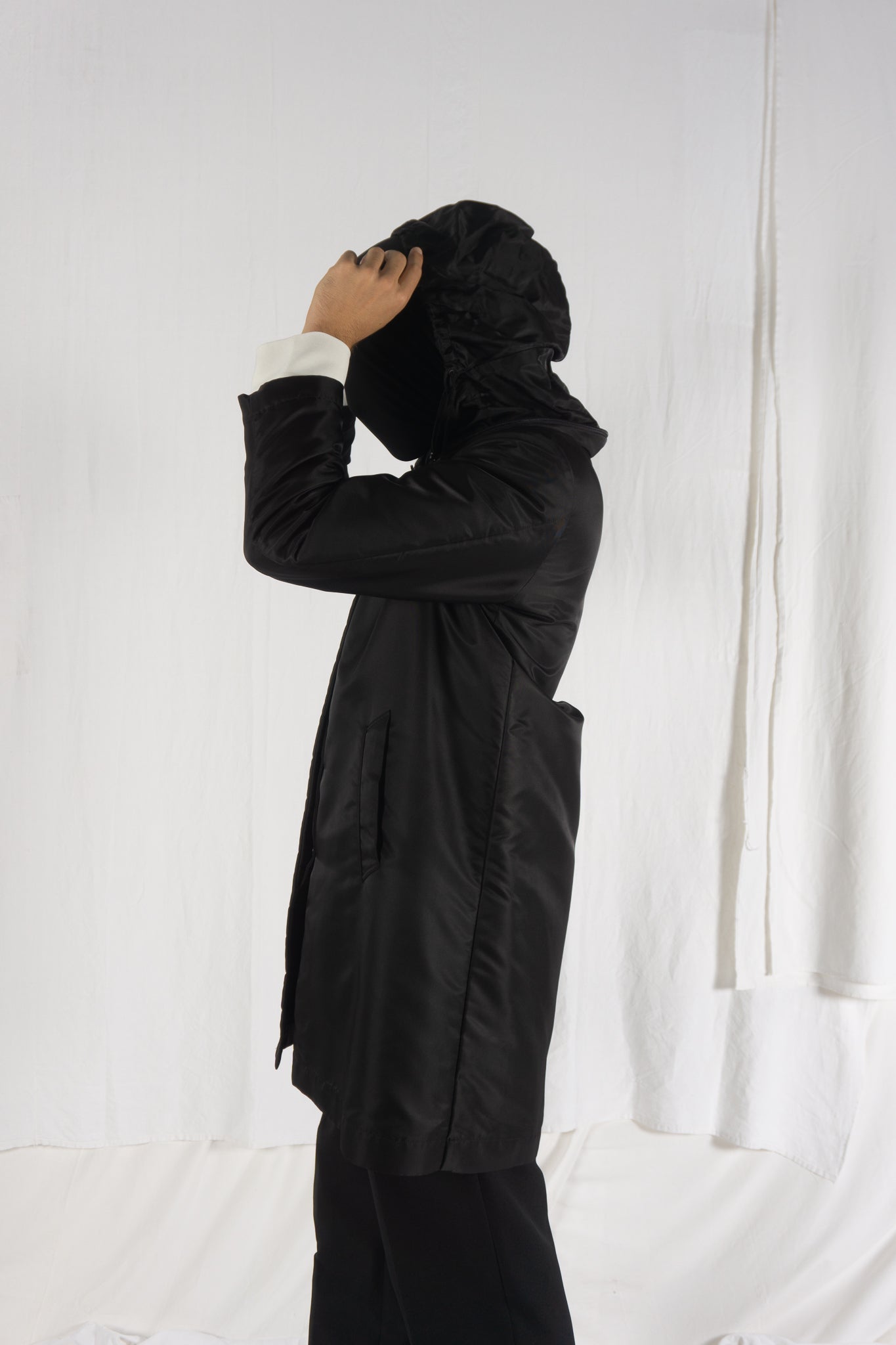 Issey Miyake AW12 double layer parka coat – detail view | Recente Studio
