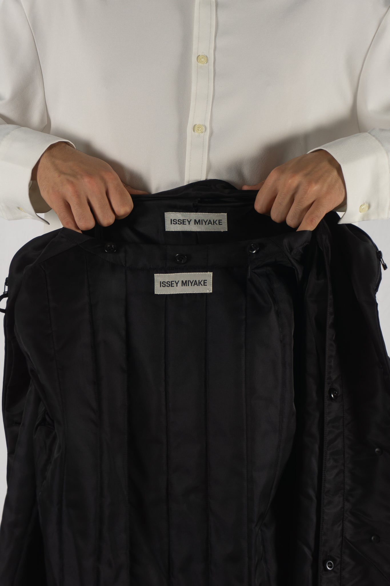 Issey Miyake AW12 double layer parka coat – back view | Recente Studio