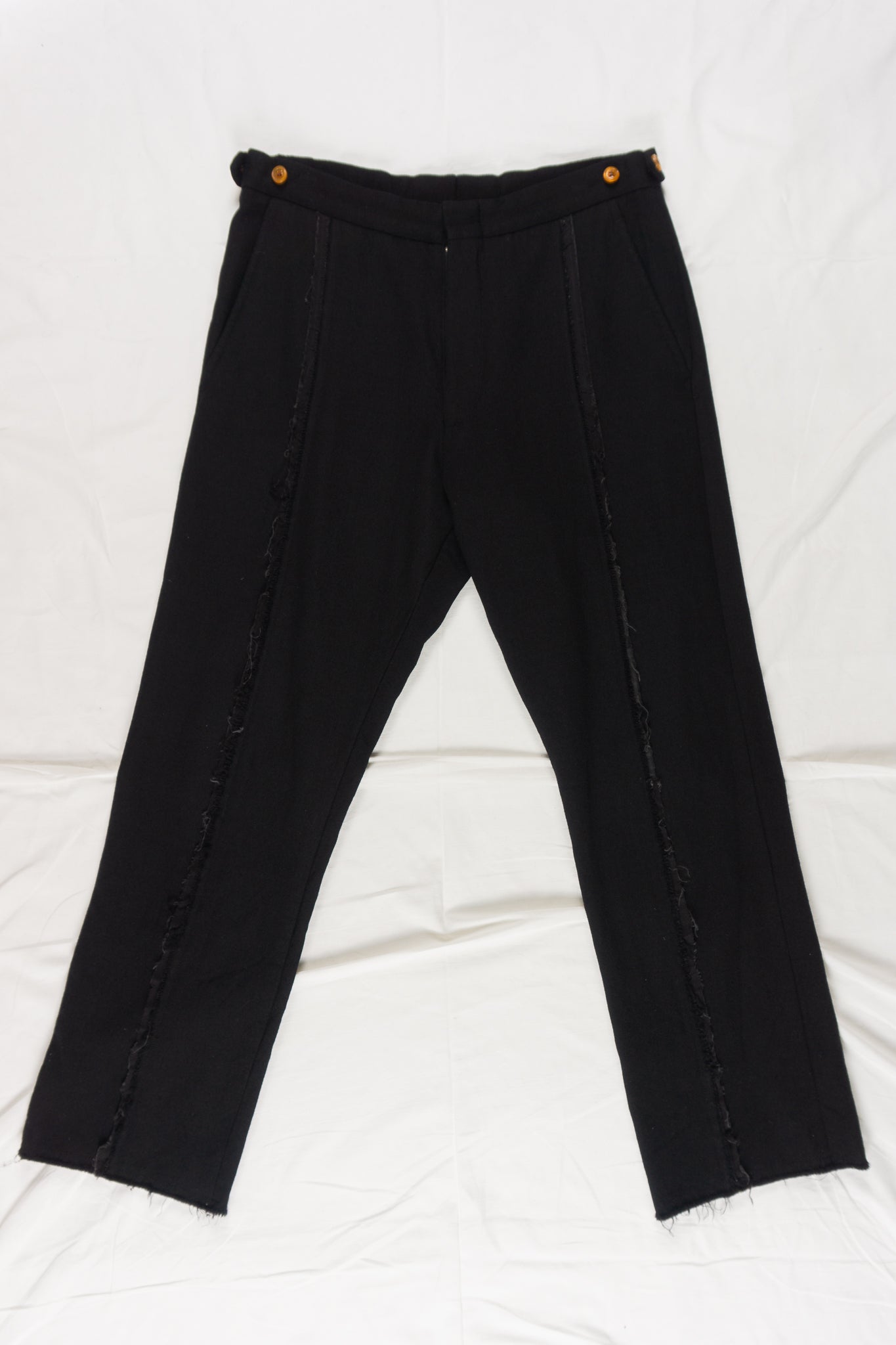 Comme des Garçons Homme Plus A/W 2002 wool strip pants – front view | Recente Studio