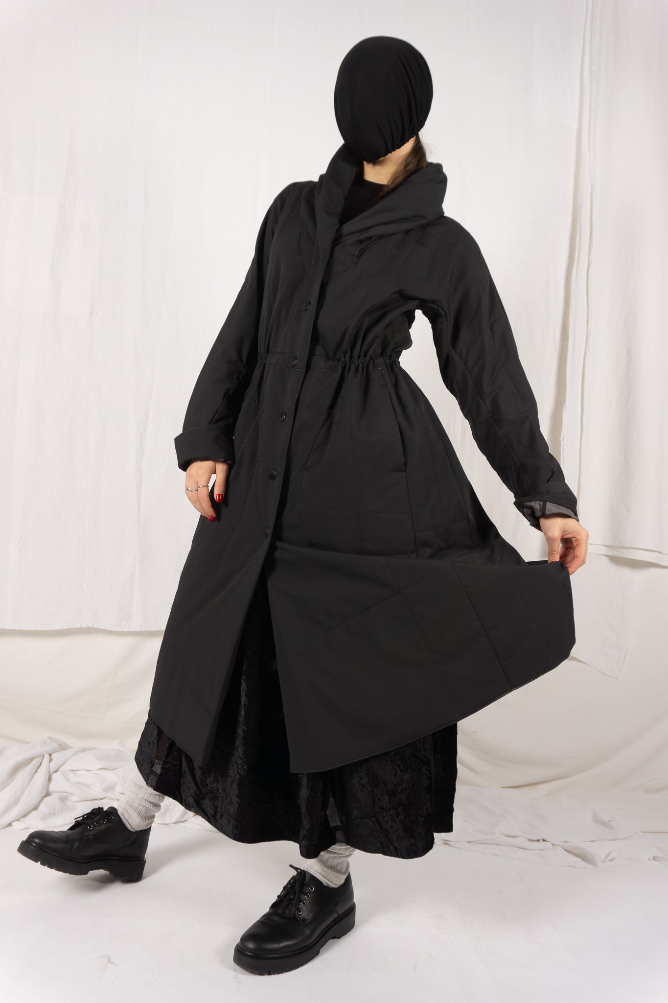 Issey Miyake Pleats Please AW16 coat – back view | Recente Studio