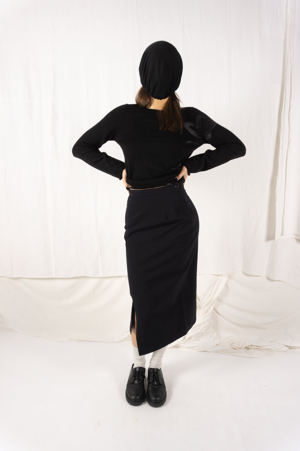 Comme des Garçons 1980s asymmetric skirt – back view | Recente Studio