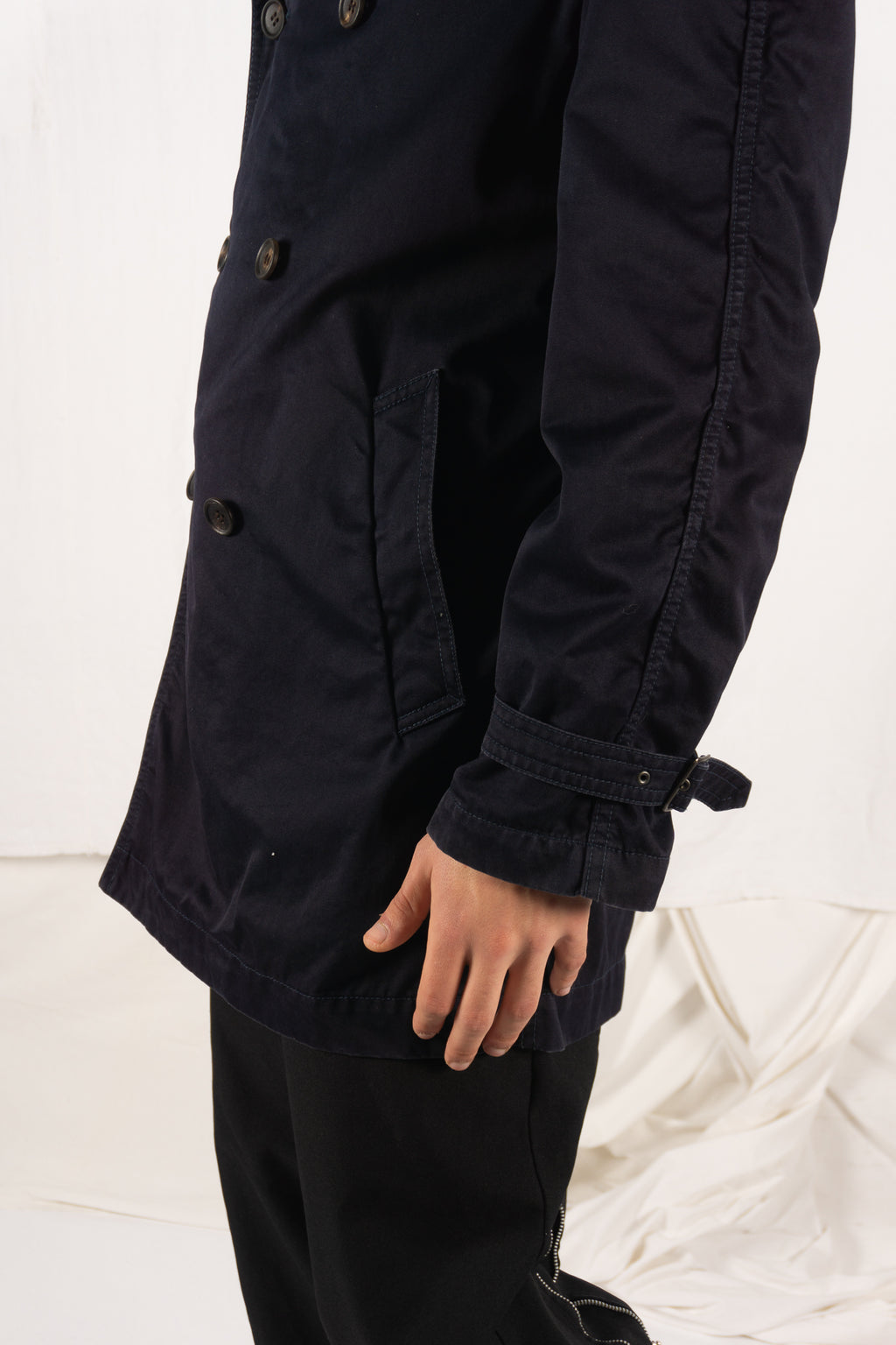 Comme des Garçons Homme AW04 trench – label detail | Recente Studio