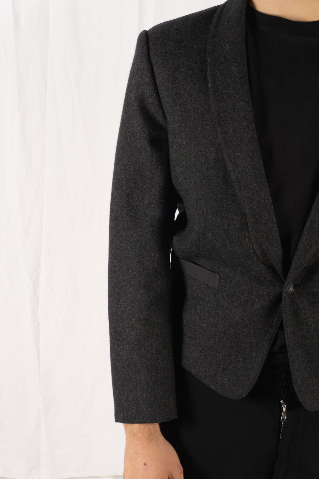Issey Miyake Men 1980s cropped jacket – side view | Recente Studio