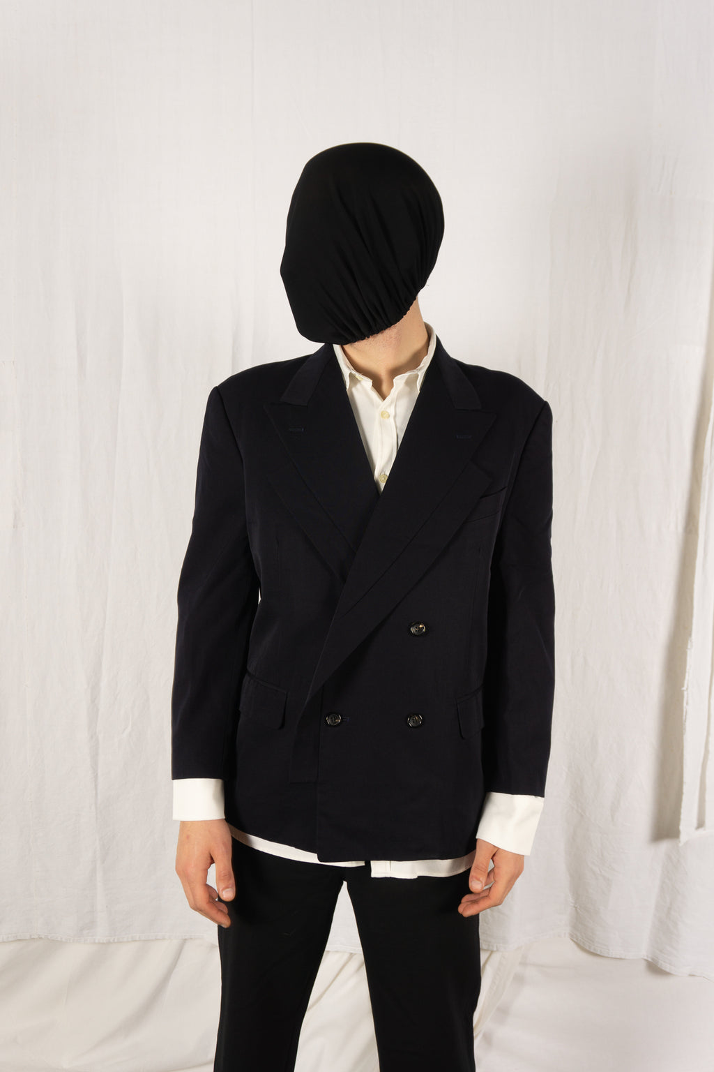 Comme des Garçons Homme Plus S/S 1990 double collar jacket – back view | Recente Studio