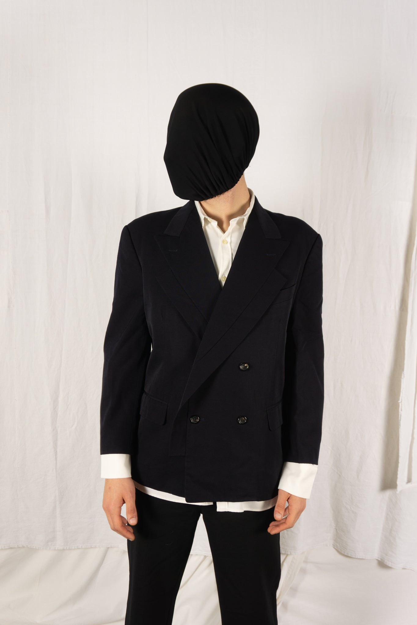 Comme des Garçons Homme Plus S/S 1990 double collar jacket – back view | Recente Studio
