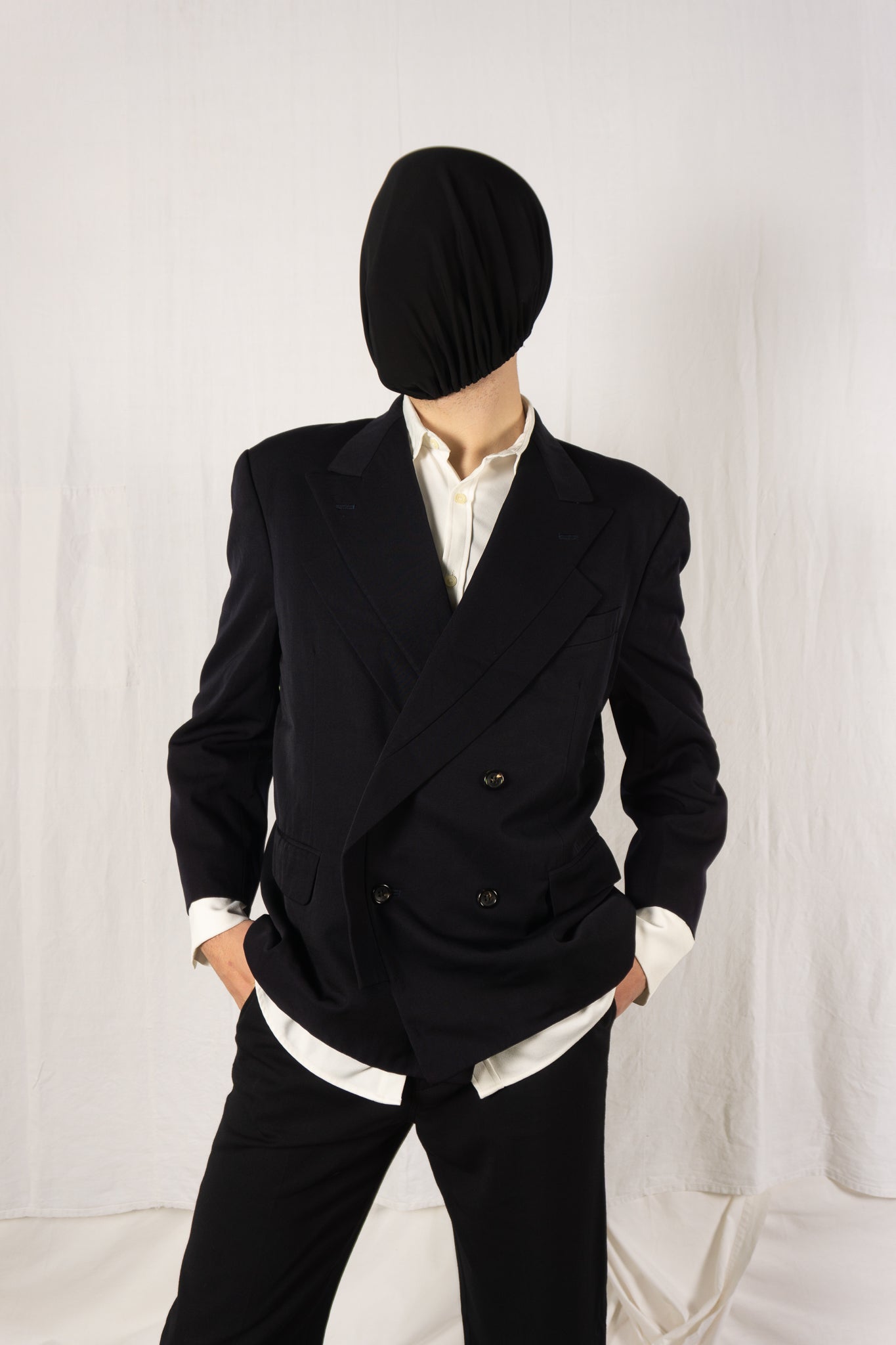 Comme des Garçons Homme Plus S/S 1990 double collar jacket – front view | Recente Studio