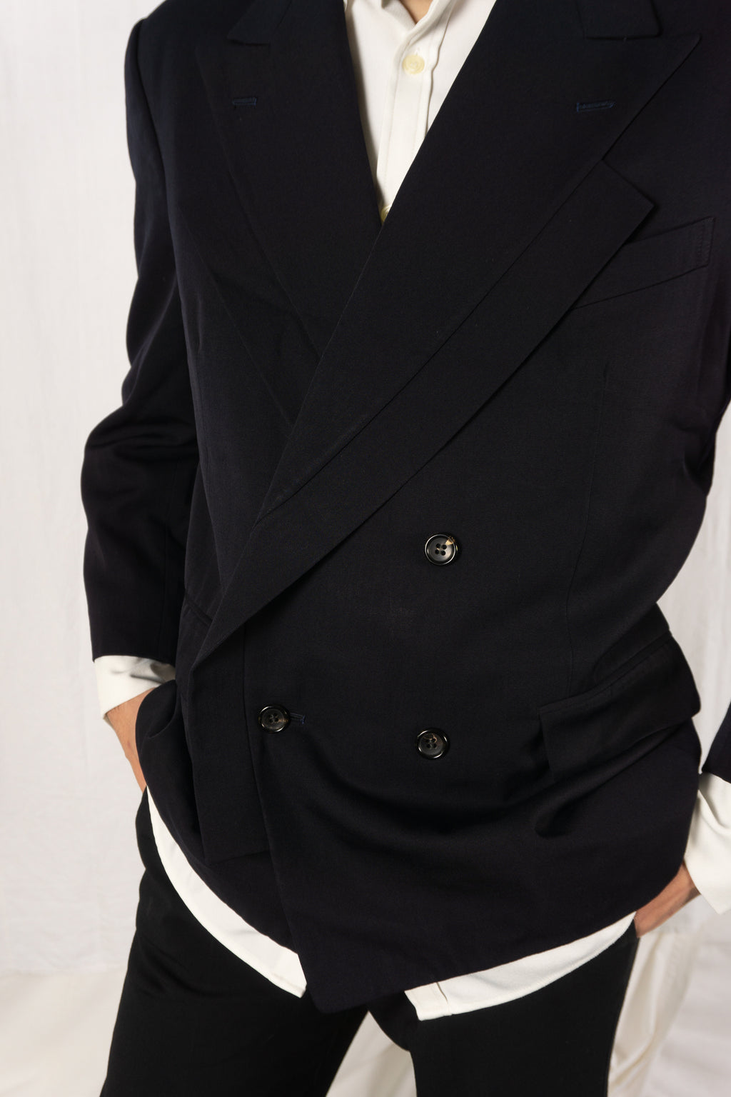 Comme des Garçons Homme Plus S/S 1990 double collar jacket – close-up | Recente Studio