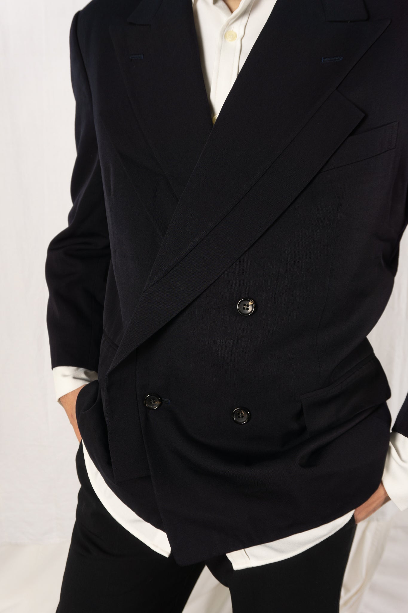 Comme des Garçons Homme Plus S/S 1990 double collar jacket – close-up | Recente Studio