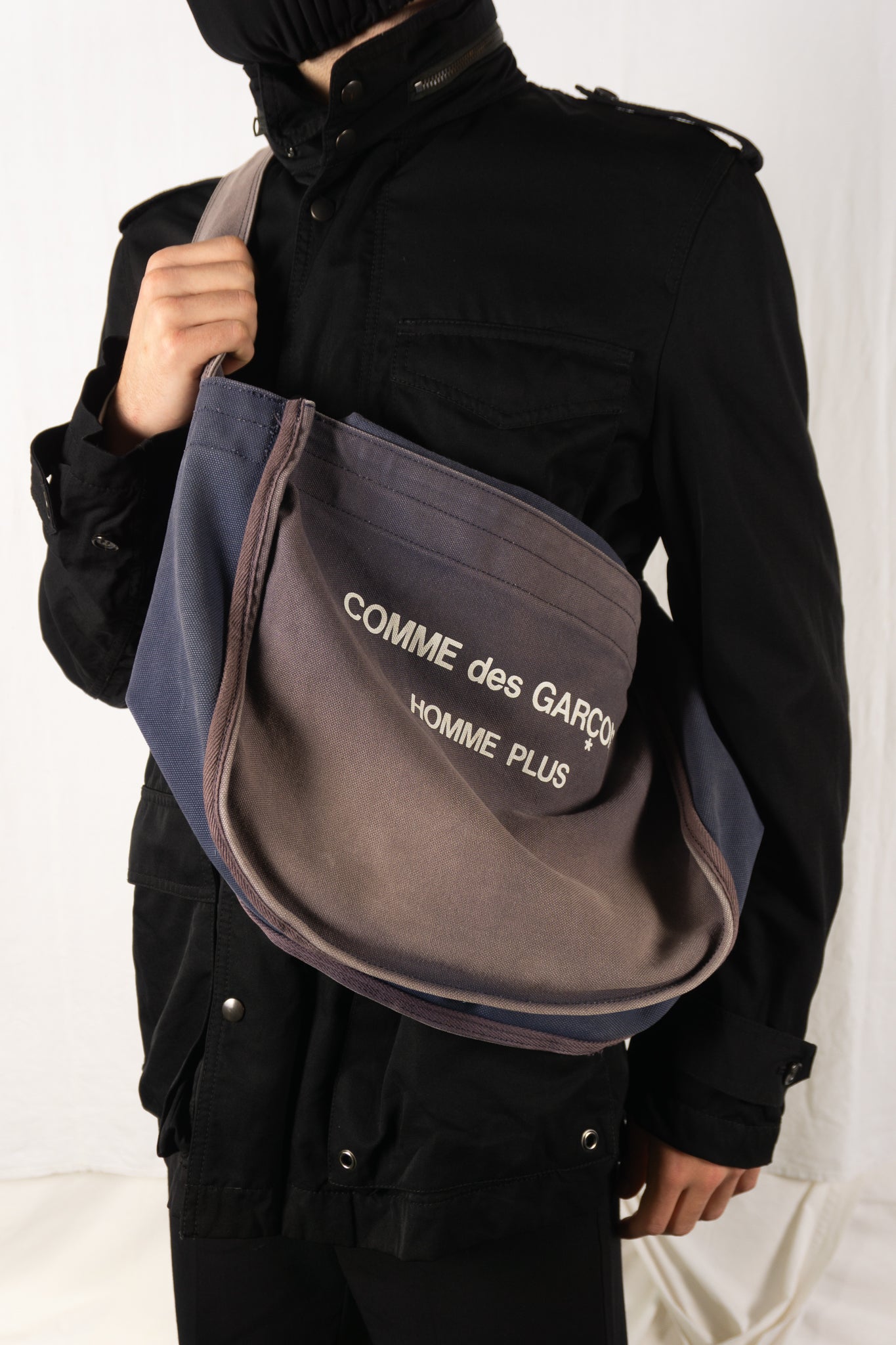 Comme des Garçons Homme Plus 2000s shoulder bag purple – back view | Recente Studio