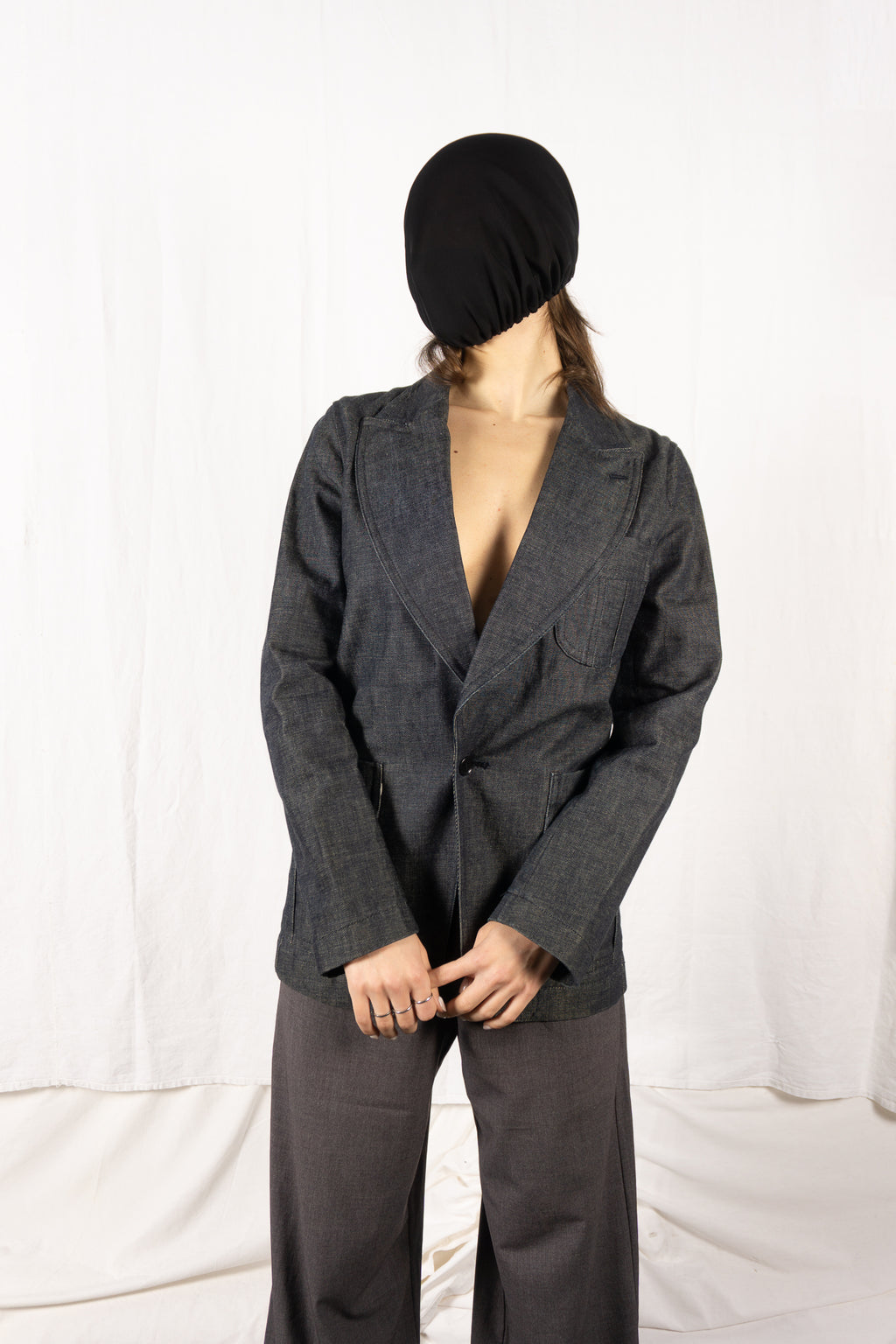 Comme des Garçons A/W 2001 denim jacket – front view | Recente Studio