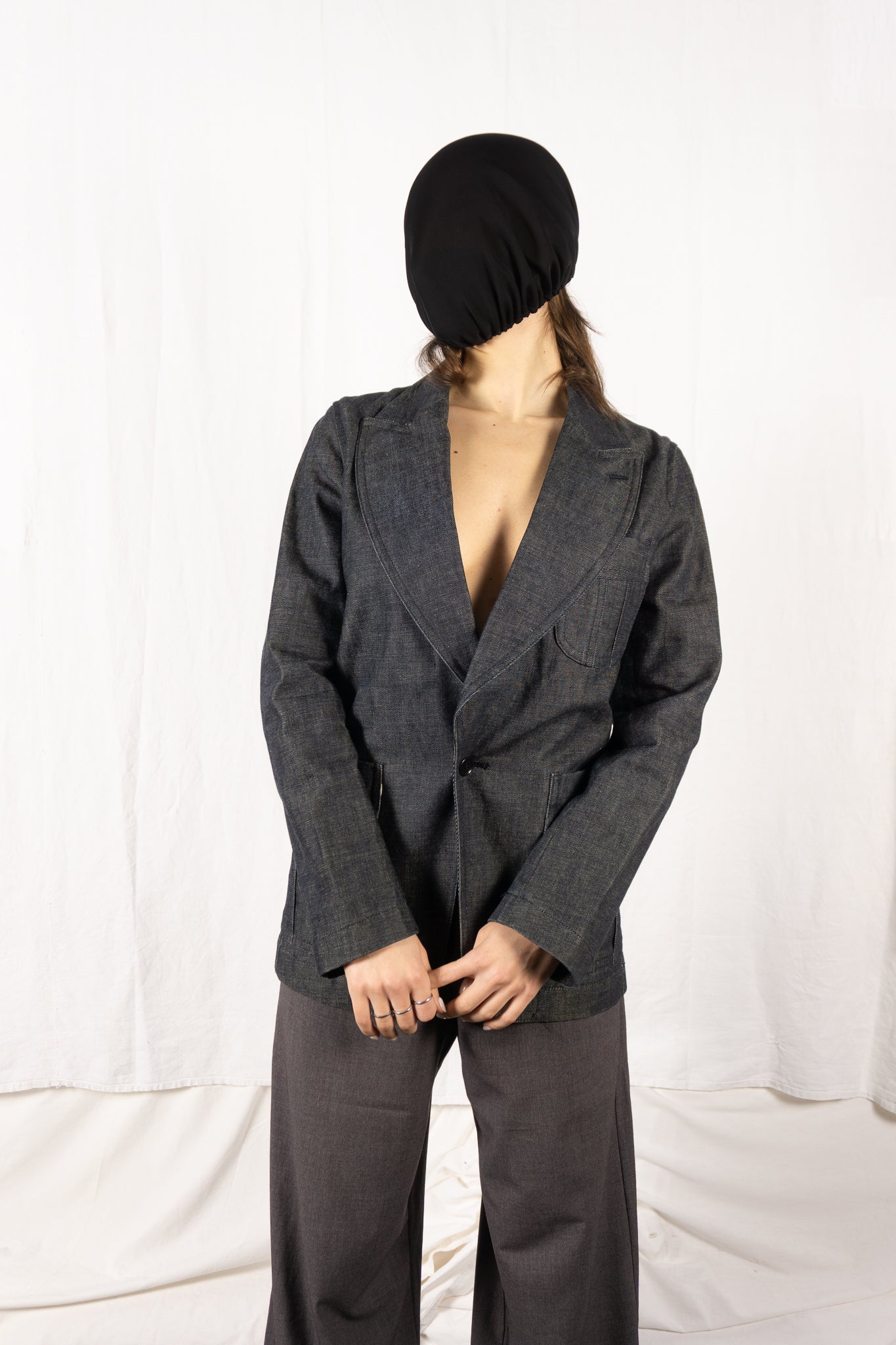 Comme des Garçons A/W 2001 denim jacket – front view | Recente Studio