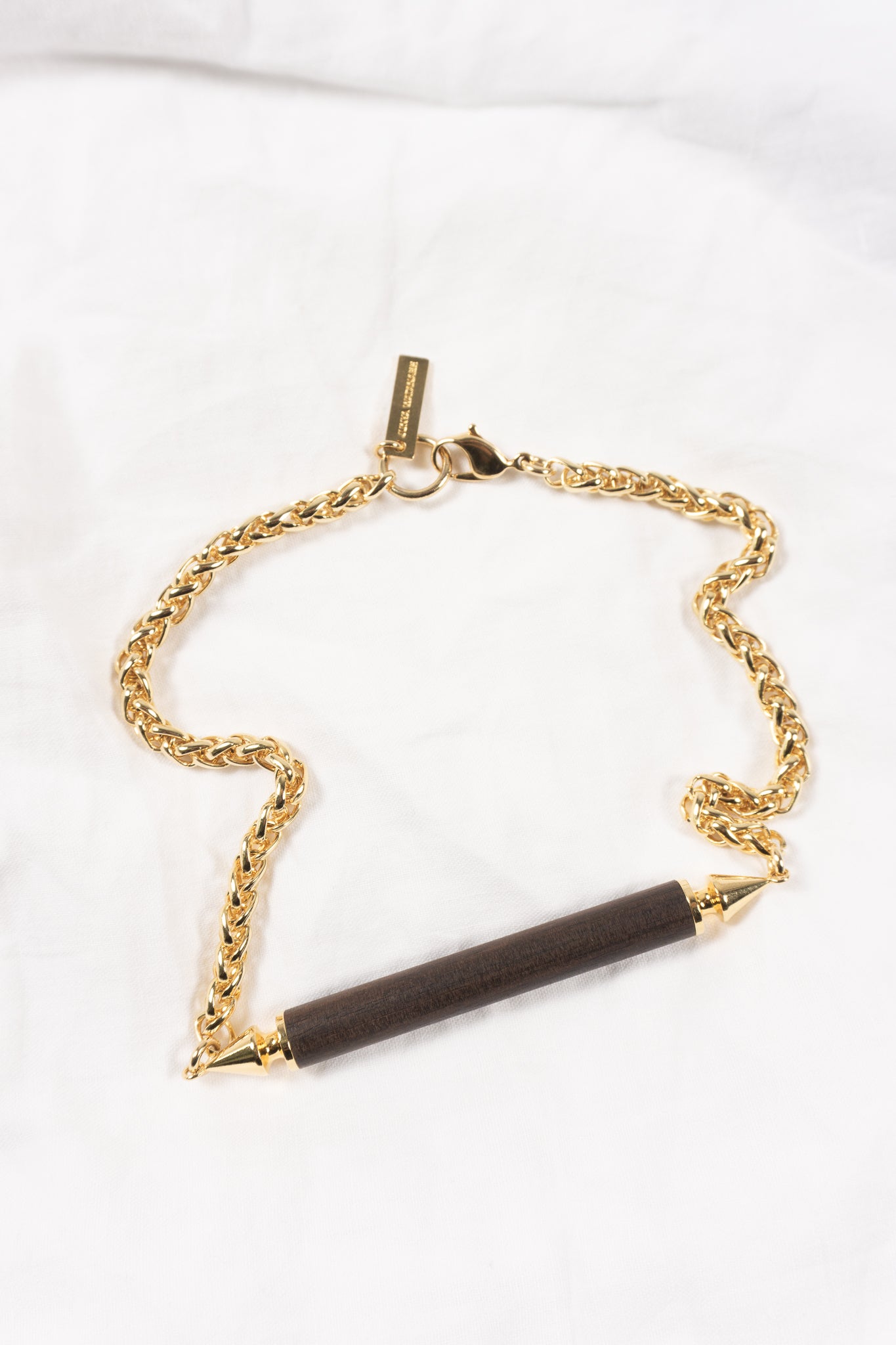 Junya Watanabe Comme des Garçons A/W 2023 wood necklace – front view | Recente Studio